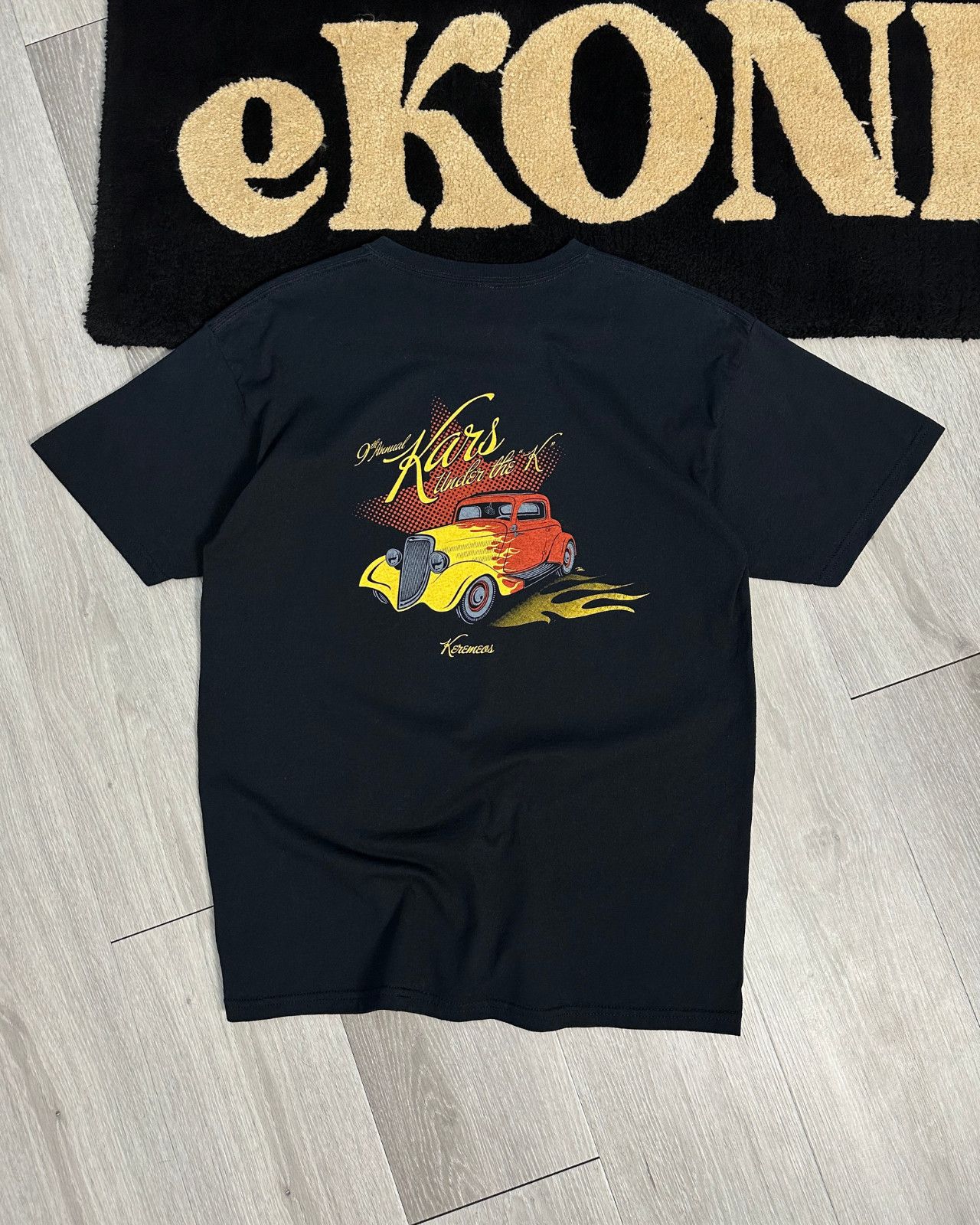 Vintage Vintage Hot Rod Car Show Keremeas Men's Black T-Shirt Large Size US L / EU 52-54 / 3 - 1 Thumbnail