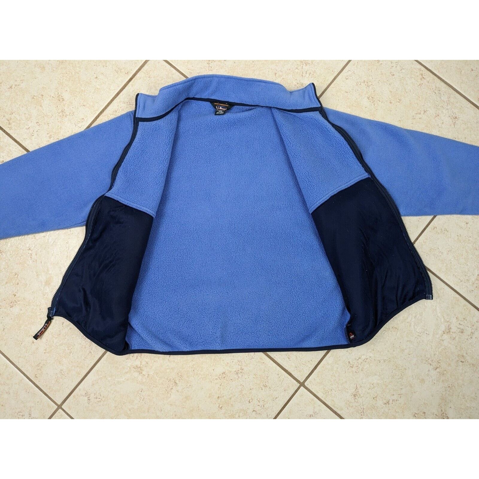 L.L. Bean Vtg LL Bean Jacket Light Blue Lavender Fleece Zip Polartec Size L / US 10 / IT 46 - 7 Thumbnail