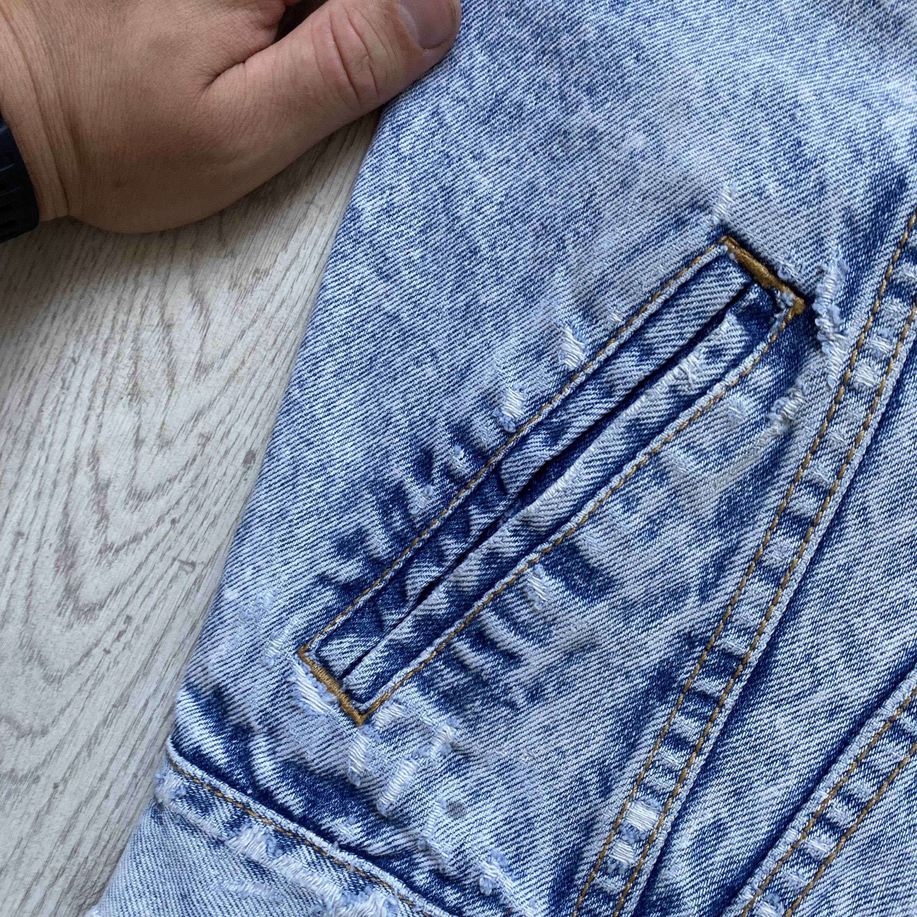 Japanese Brand CRAZY Vintage 80s Trashed Japanese Denim jacket Pepe Size US M / EU 48-50 / 2 - 10 Thumbnail
