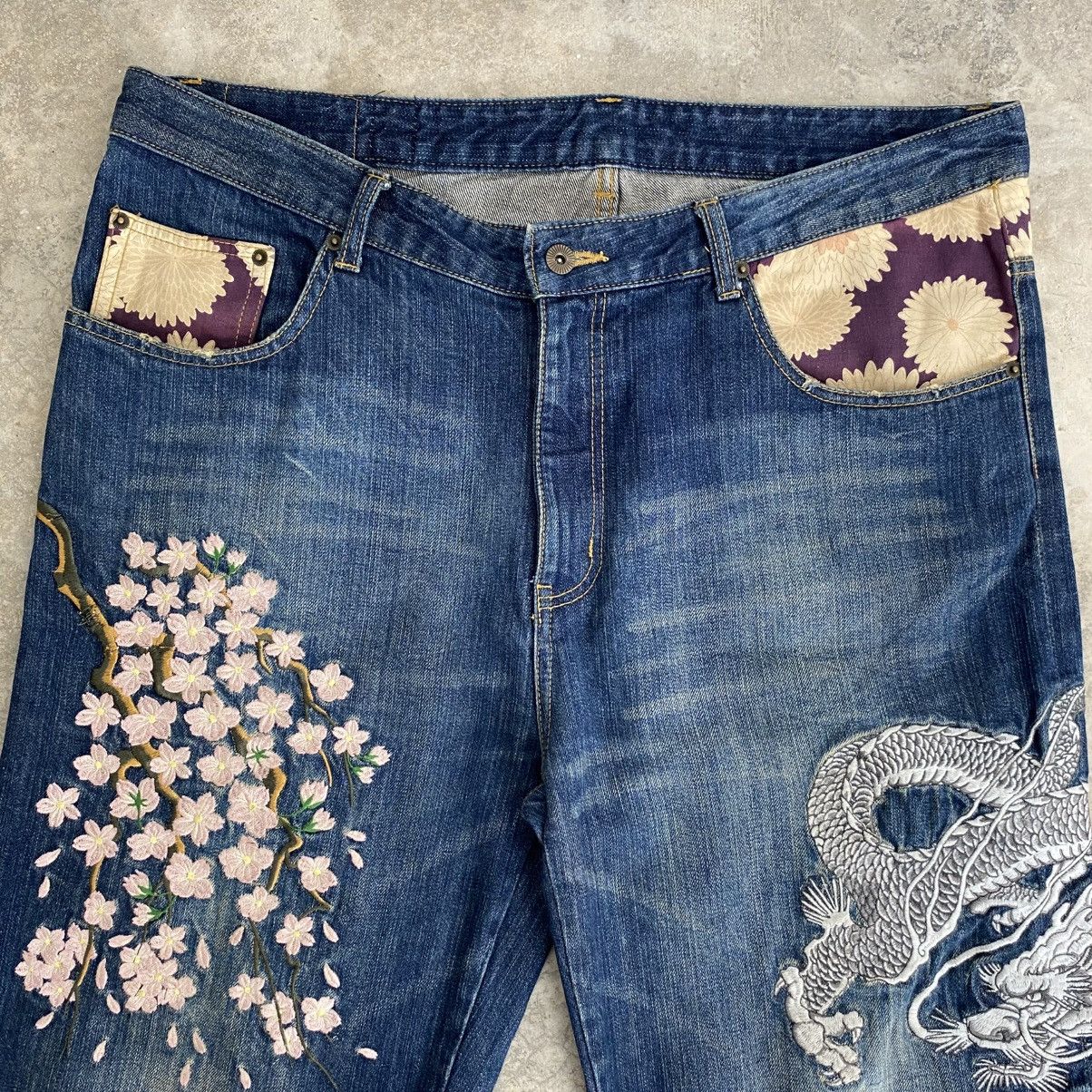 Karakuri Tamashii Japanese Embroidered Dragon & Cherry Blossom Sakura Motif Size US 41 - 6 Thumbnail