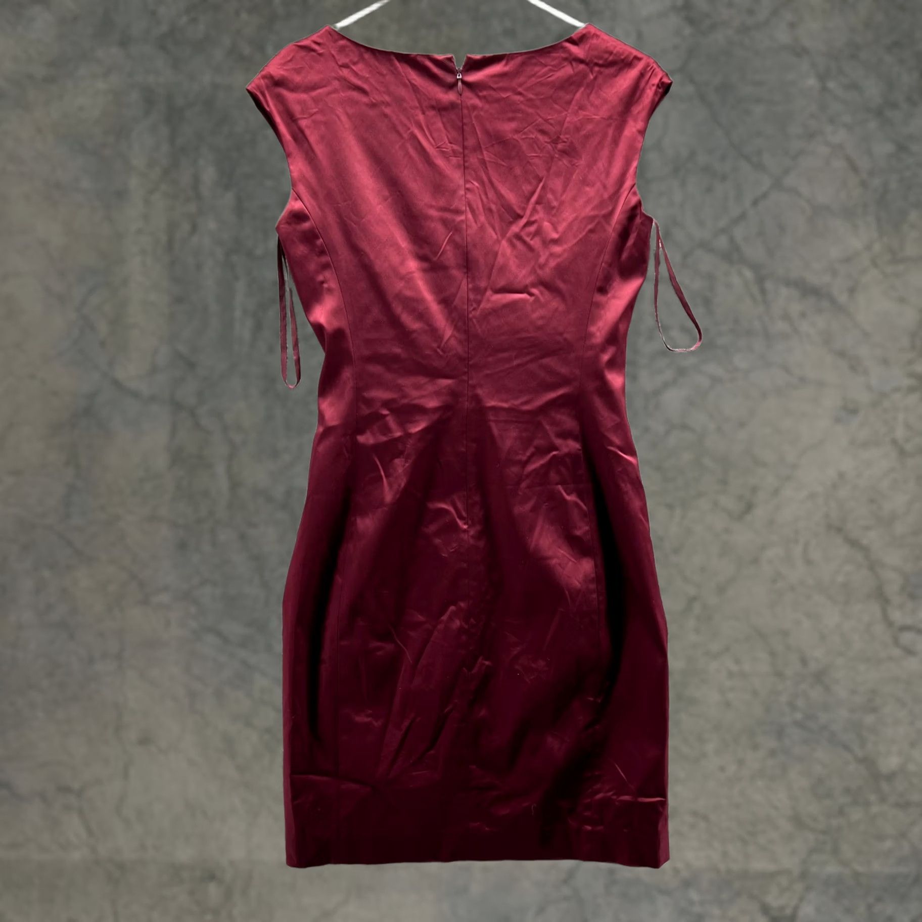 Ralph Lauren Lauren Ralph Lauren Dress Women 6 Red Wine Satin Pencil Shift Cocktail Party Size M / US 6-8 / IT 42-44 - 1 Thumbnail