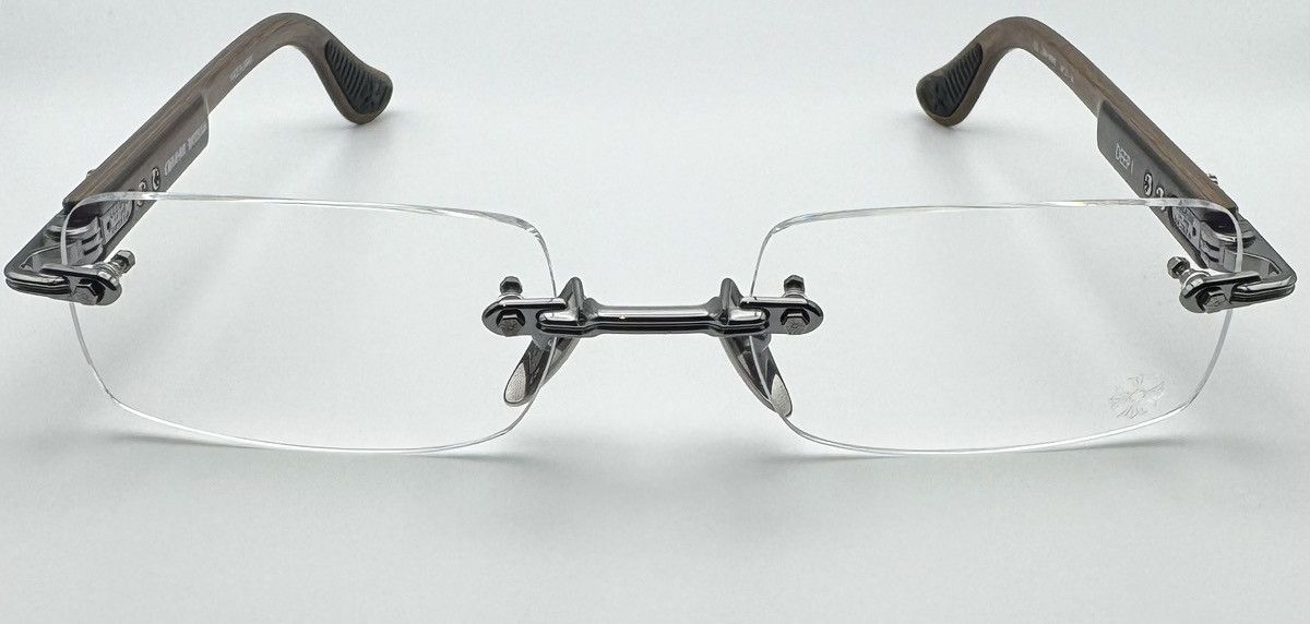 image of Chrome Hearts Deep I Glasses Walnut Frames in Wood, Men's