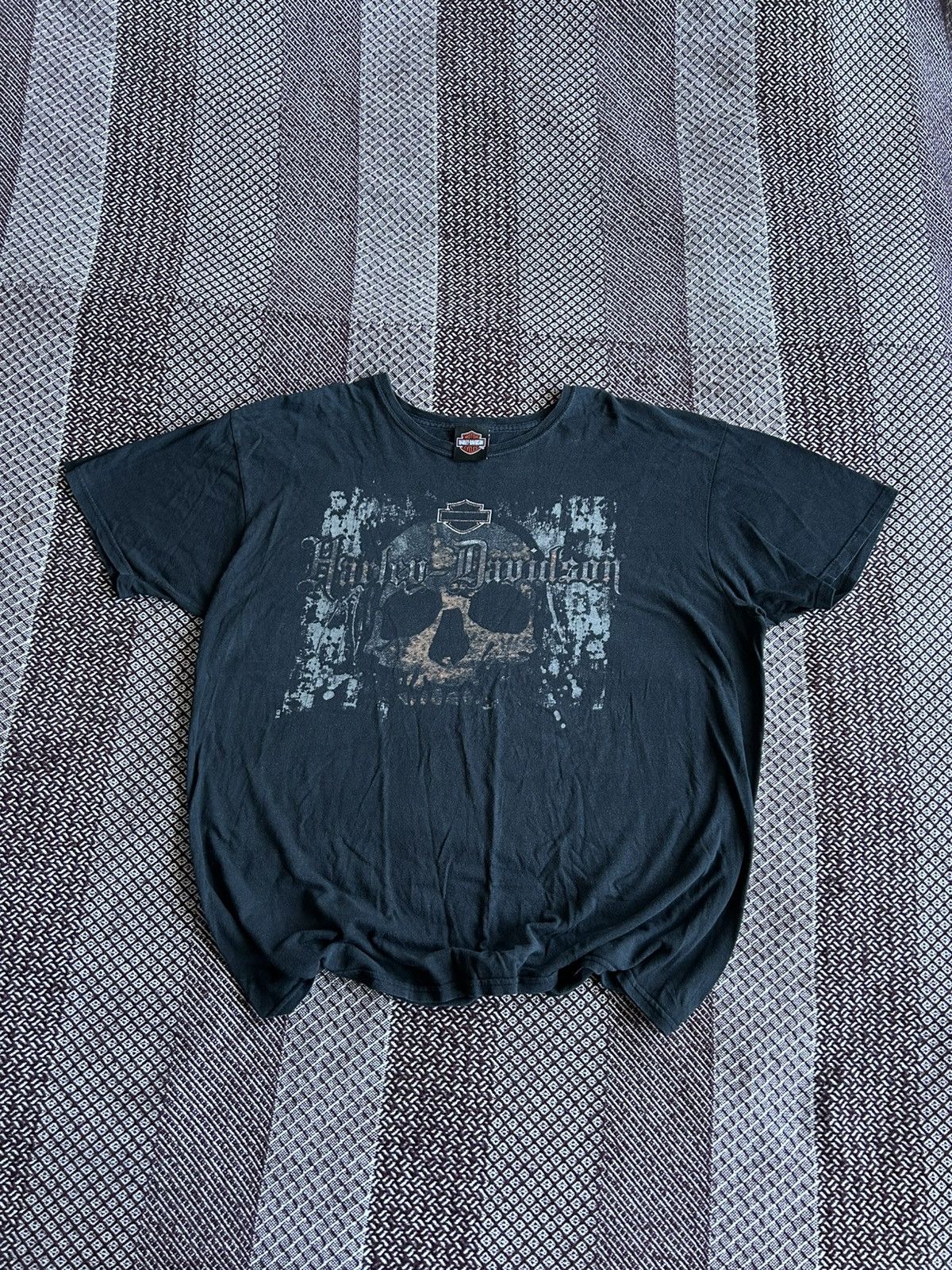 Harley Davidson Vintage Harley Davidson Skull Print Wash T-shirt 90s Size XL Size US XL / EU 56 / 4 - 1 Thumbnail
