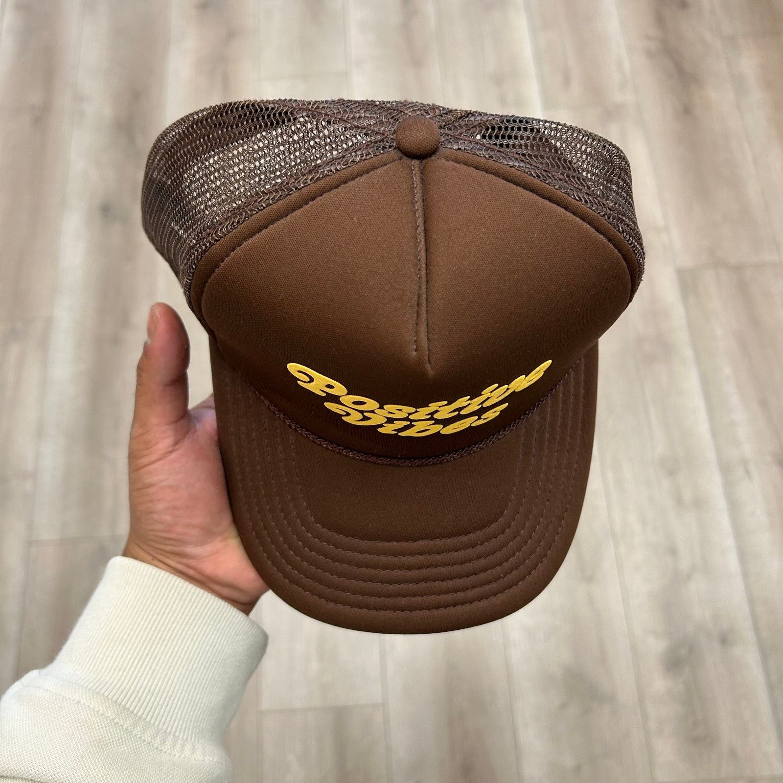 Urban Outfitters New Urban Outfitters Positive Vibes Trucker Hat Cap Brown Size ONE SIZE - 3 Thumbnail