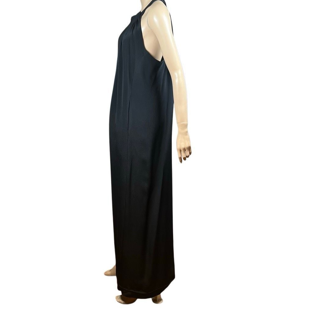 KOBI HALPERIN New Kobi Halperin Black Silk Maxi Dress with Pleated Necklin Size M / US 6-8 / IT 42-44 - 4 Thumbnail