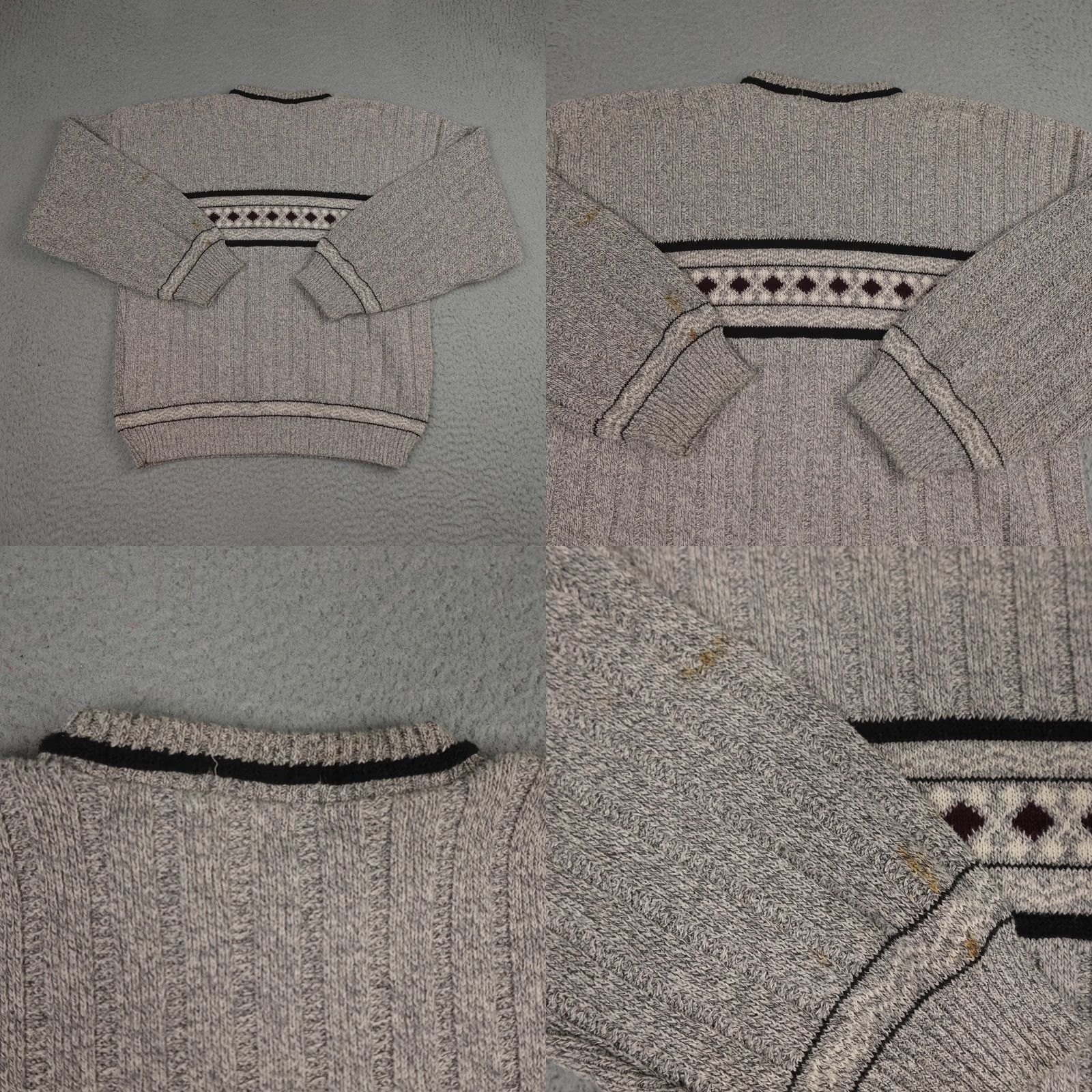 New Era VINTAGE New Era Sweater Mens L Gray Knit Crewneck USA 90s Size US L / EU 52-54 / 3 - 9 Thumbnail