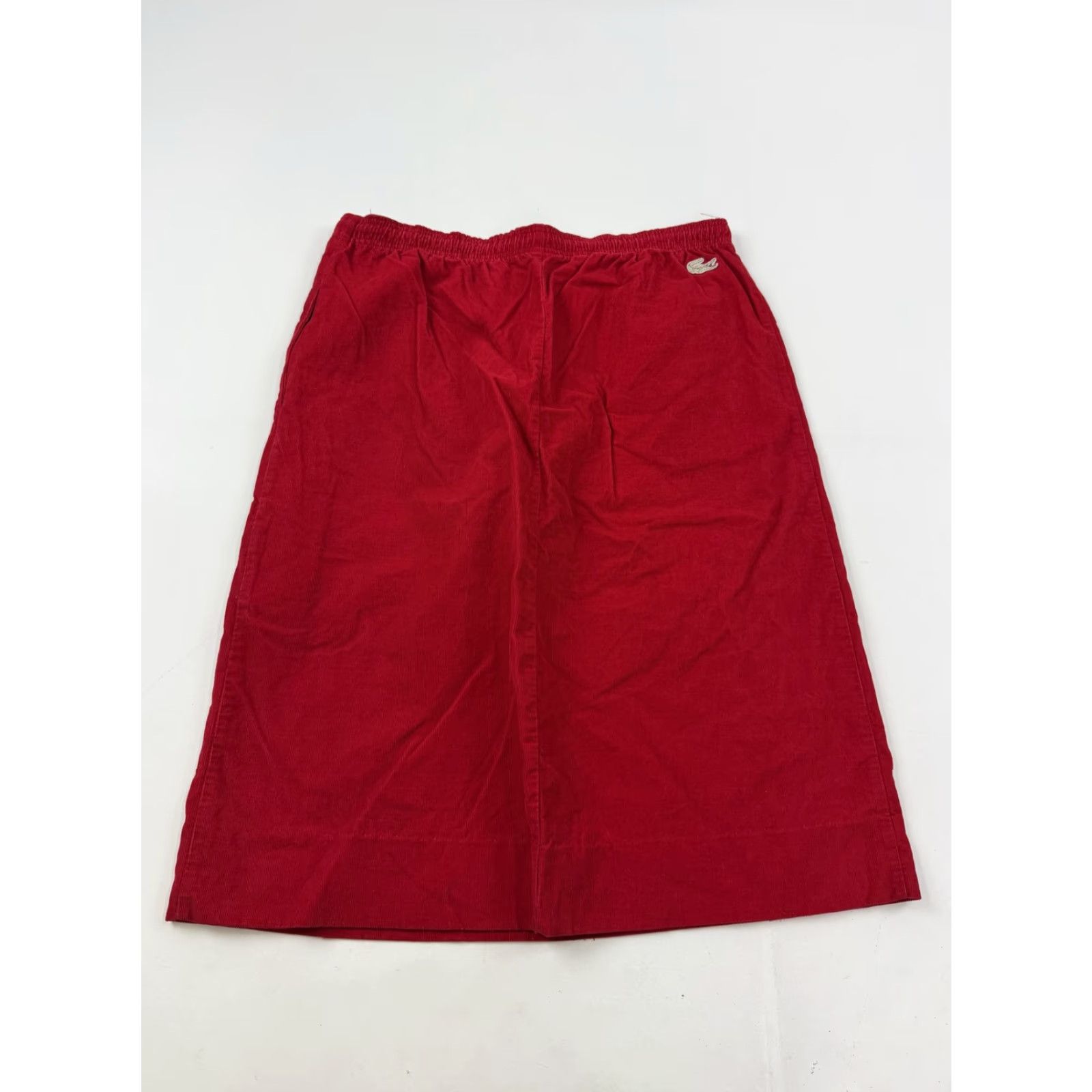 Lacoste VINTAGE Lacoste Skirt Womens M Red Corduroy Knee Length Elastic Waist Izod Size 32" / US 10 / IT 46 - 5 Thumbnail
