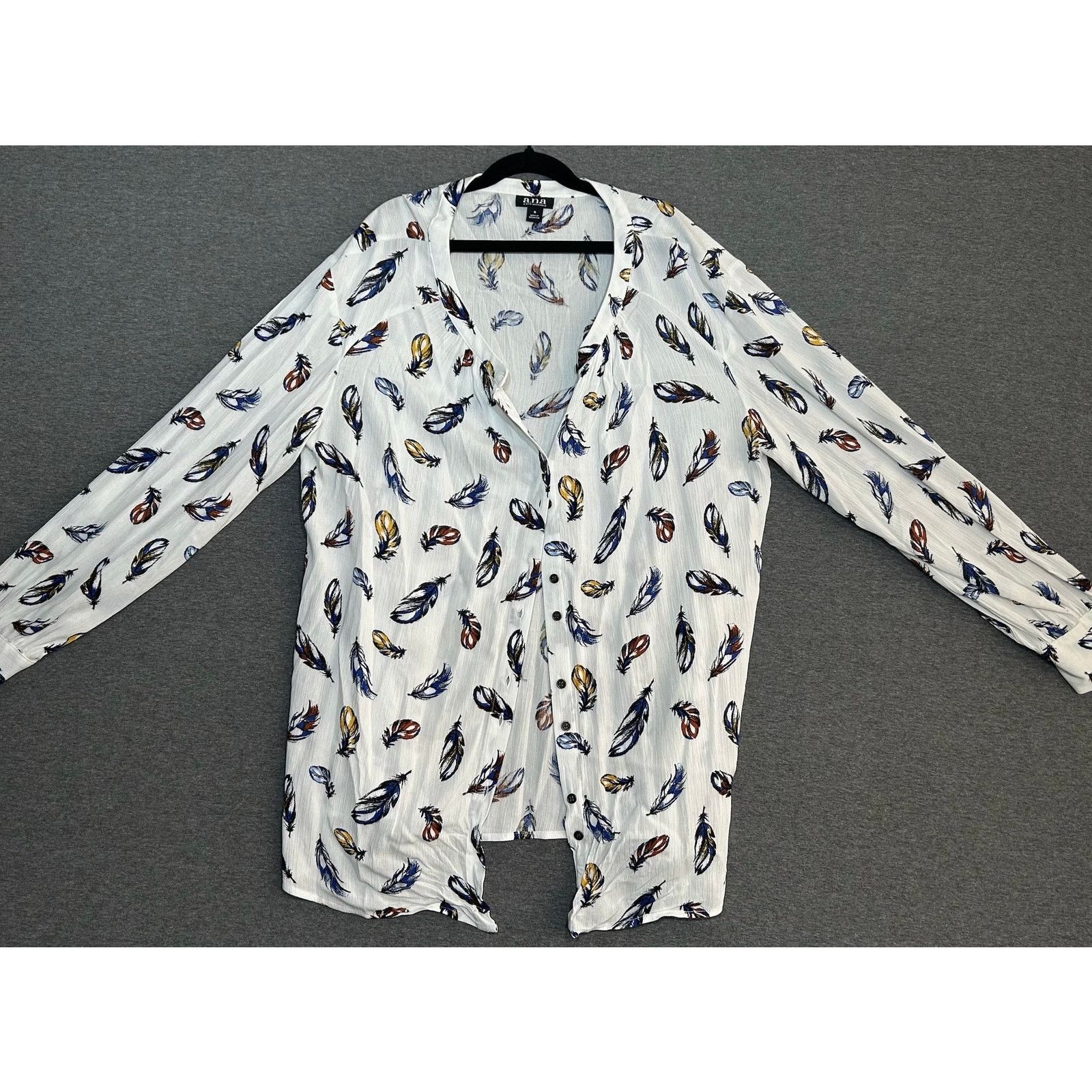 Other A.N.A. A New Approach | Feather Print Button Down | Small Size S / US 4 / IT 40 - 1 Thumbnail