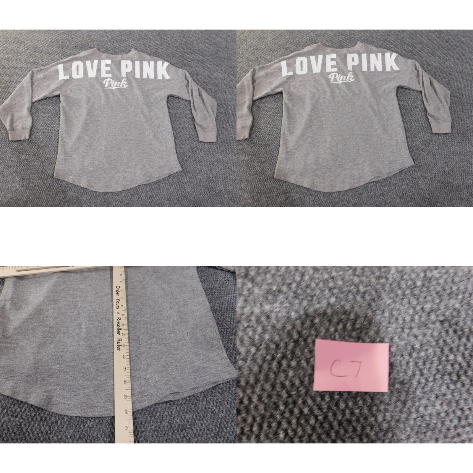 Victoria's Secret Victoria's Secret PINK Sweatshirt Womens V-Neck Raglan Sleeve Knit Love Gray Small Pullover Seasonal Fall Modern Logo Shirt New Size S / US 4 / IT 40 - 8 Thumbnail