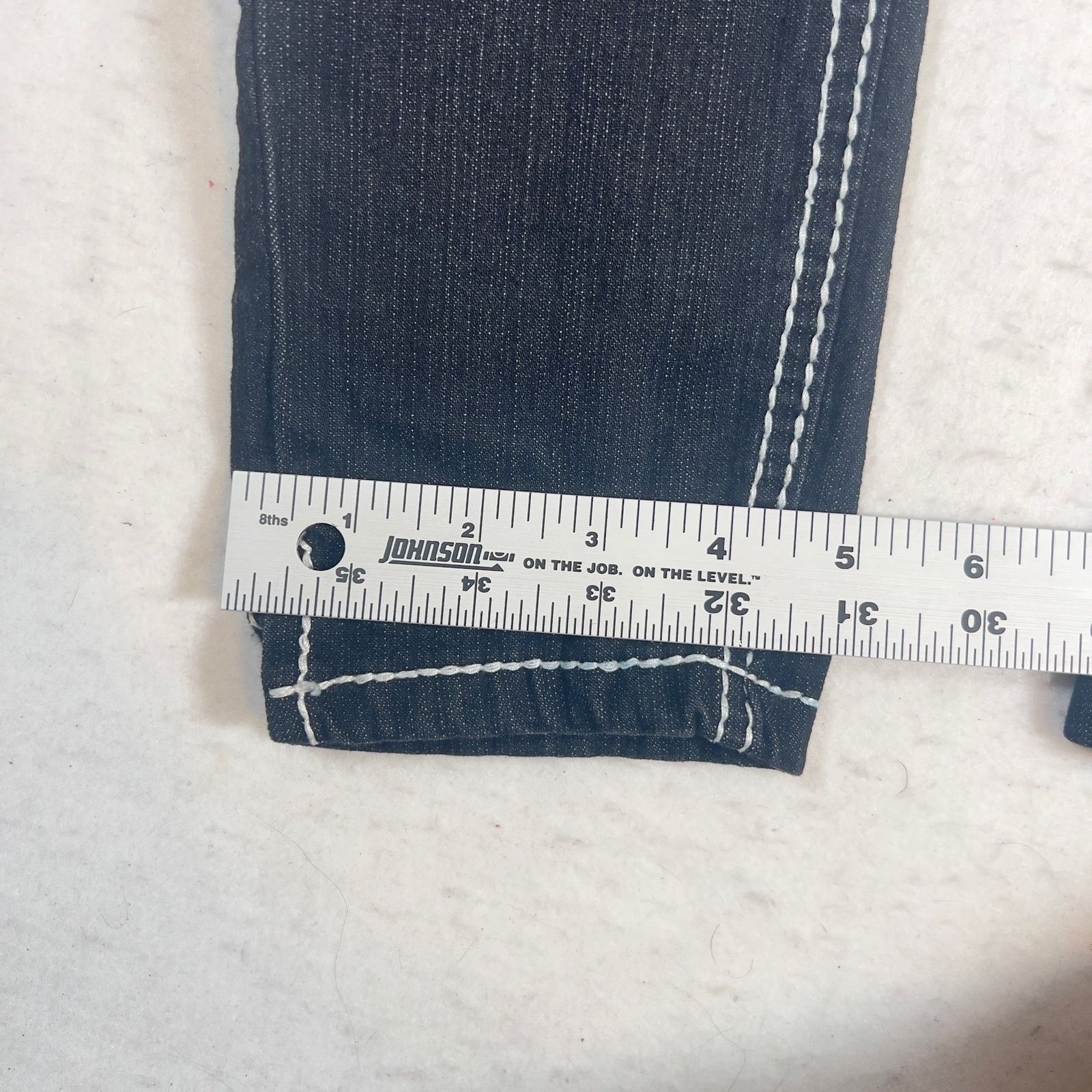 Other Red Rivet Jeans Woman's Medium Black/ White Stitch 29W x 30L Size 29" - 6 Thumbnail