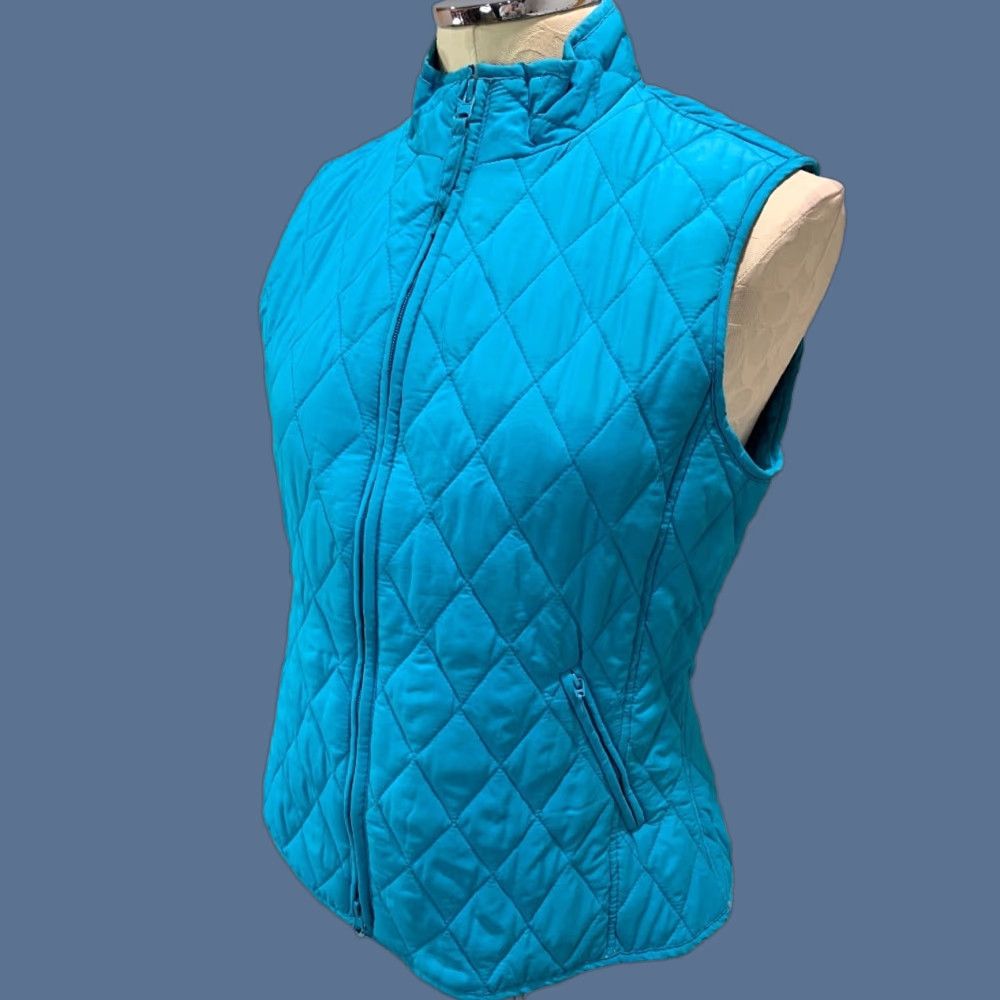 Altea VINTAGE Relativity Women's Teal Full Zip Quilted Vest Shirt? Size M / US 6-8 / IT 42-44 - 1 Thumbnail