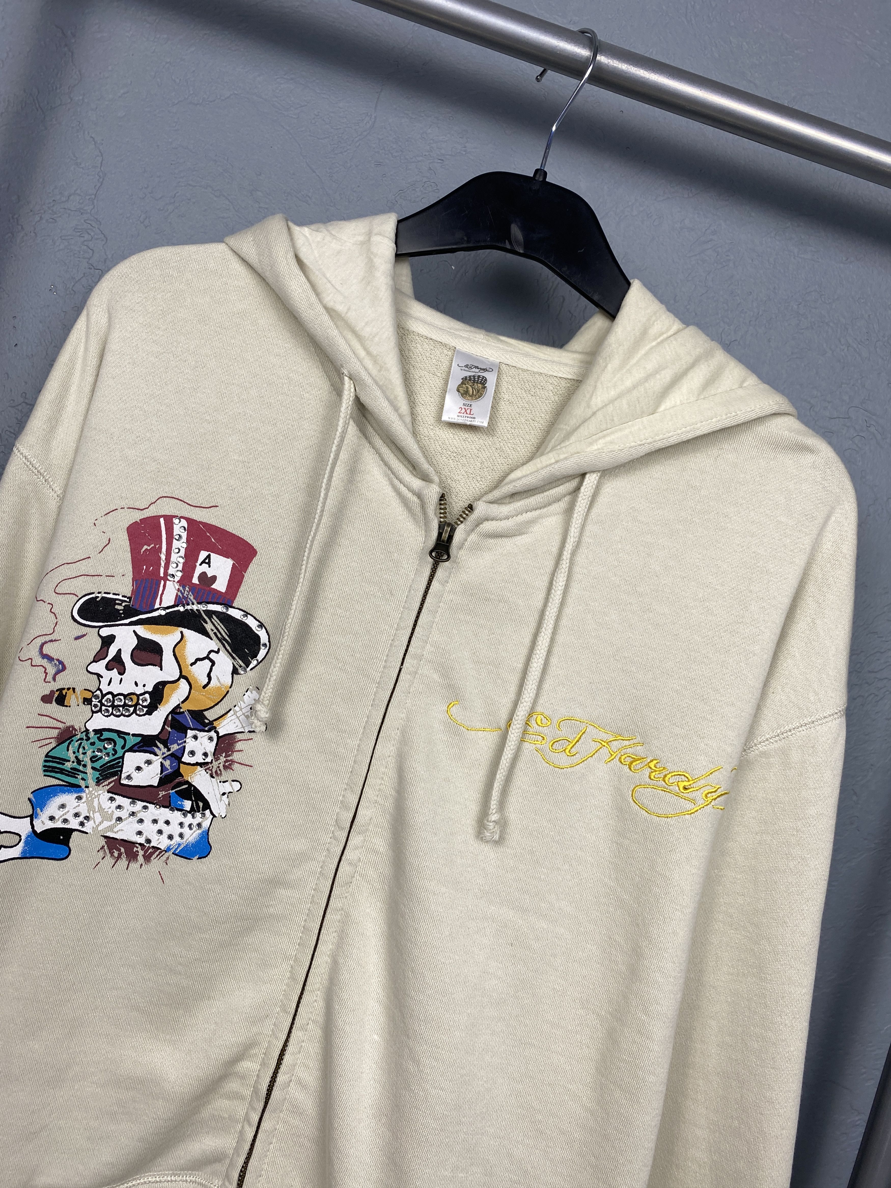 Christian Audigier Ed Hardy by Christian Audigier Mens Full Zip Hoodie Y2K Size US XXL / EU 58 / 5 - 6 Thumbnail