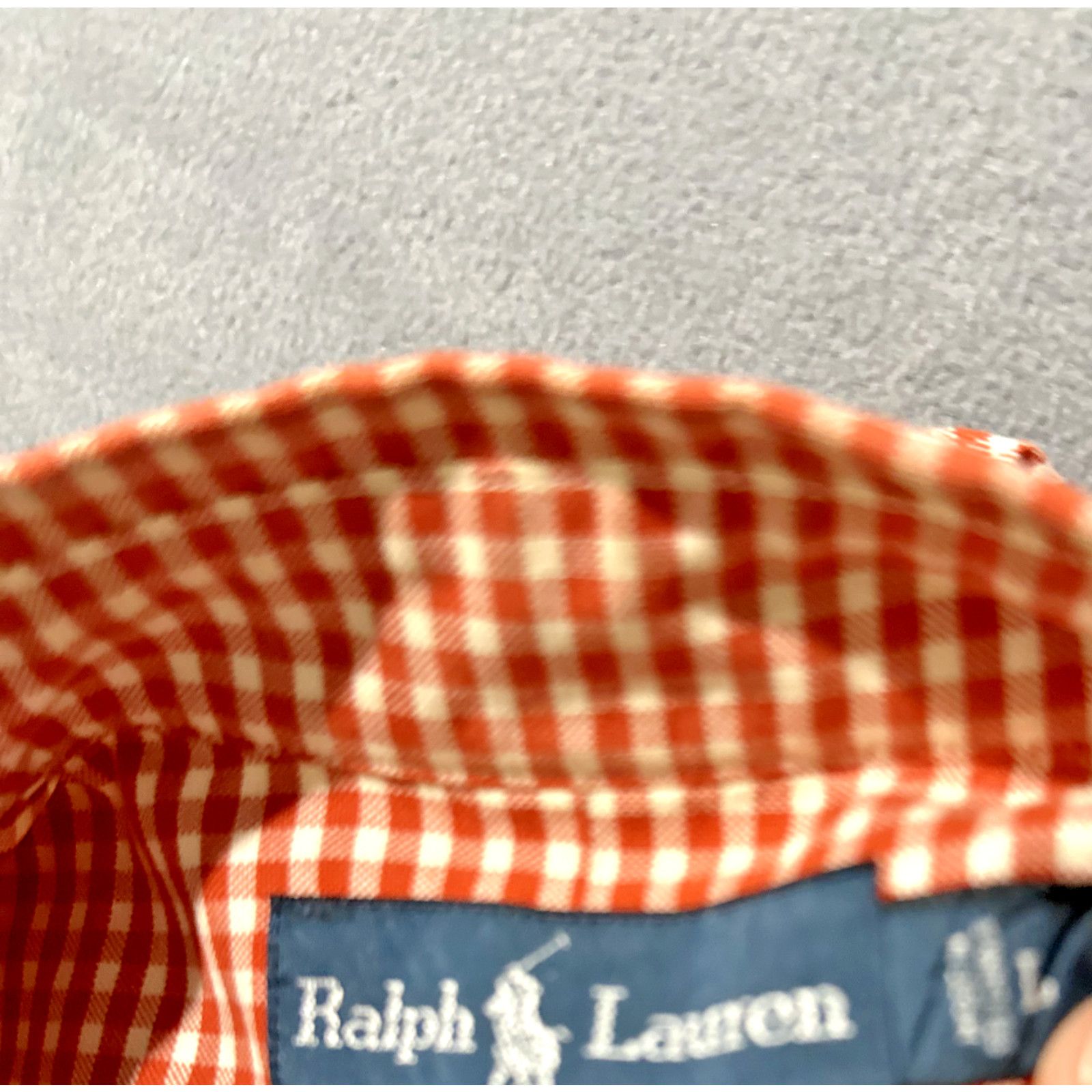 Polo Ralph Lauren Polo Button Up Ralph Lauren Mens Orange Checkered Plaid Size US L / EU 52-54 / 3 - 5 Thumbnail