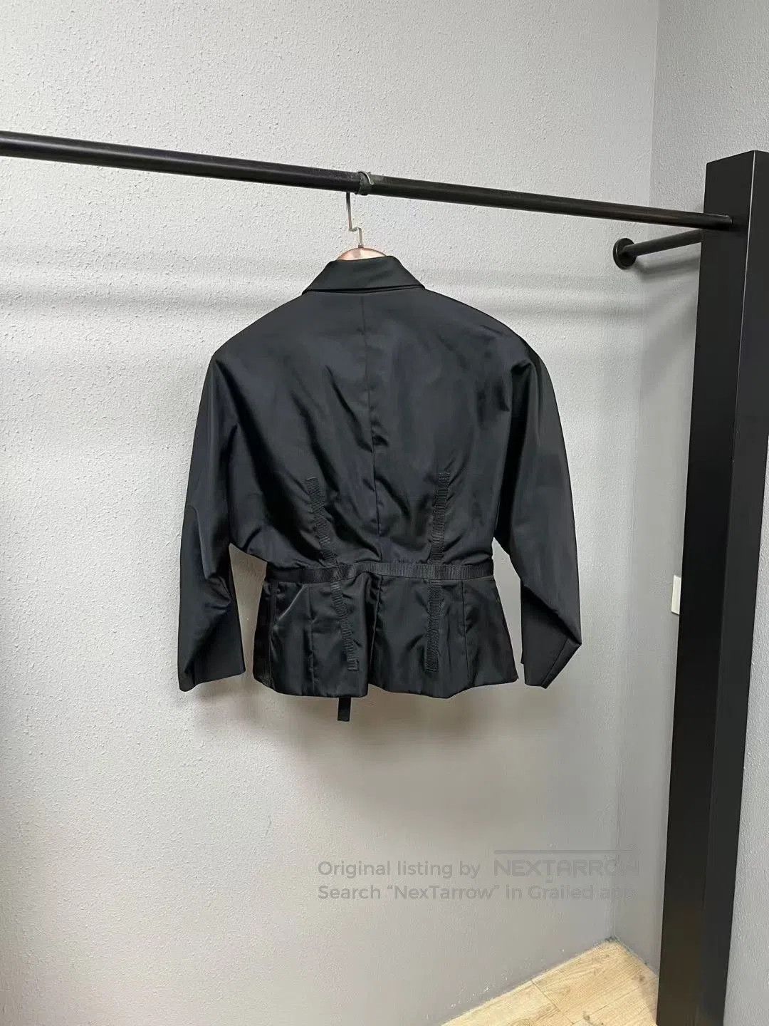 Prada Prada Black Nylon Cinched Waist Jacket. Size M / US 6-8 / IT 42-44 - 2 Thumbnail