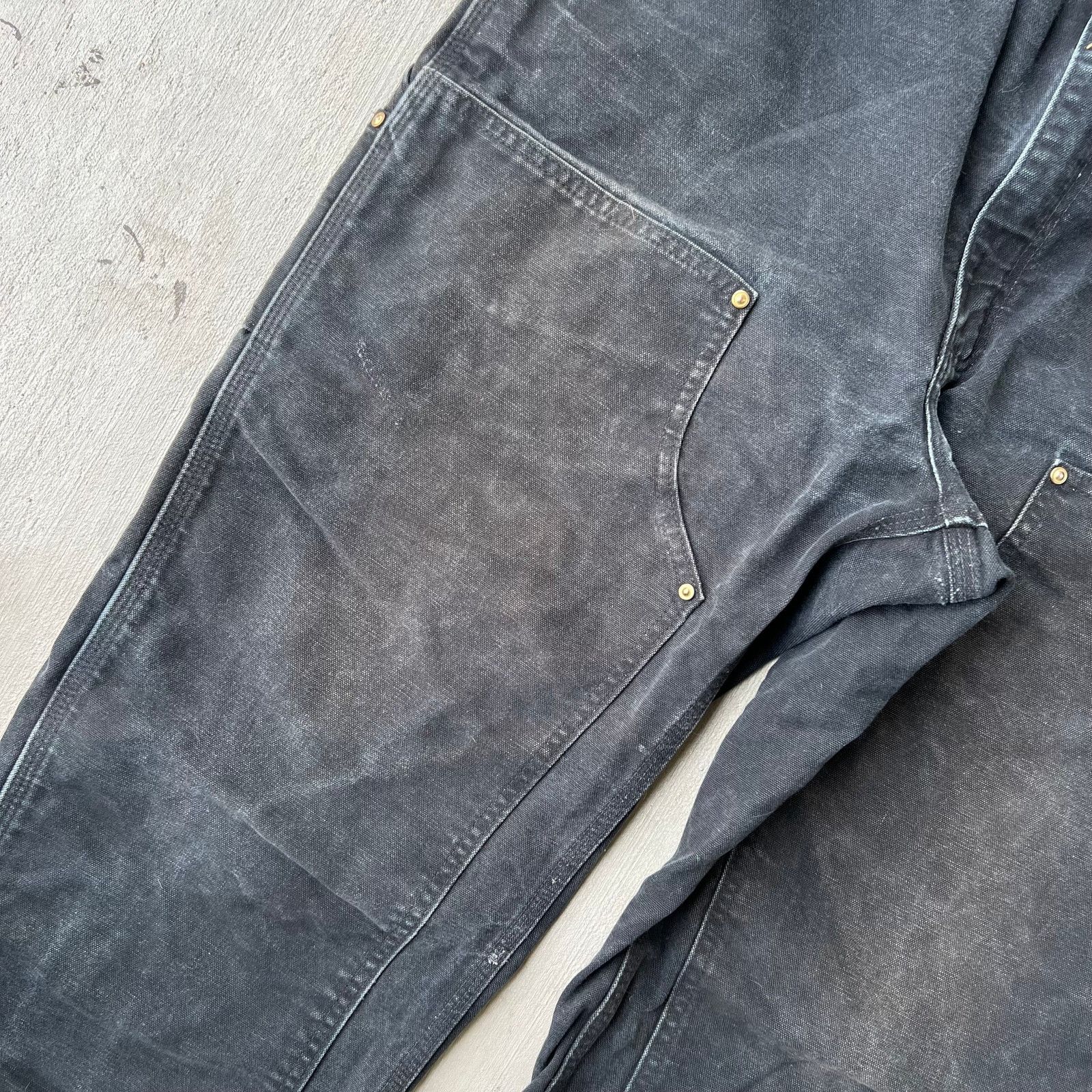 Carhartt × Vintage Carhartt faded black double knee work wear carpenter pants Size US 35 - 8 Thumbnail