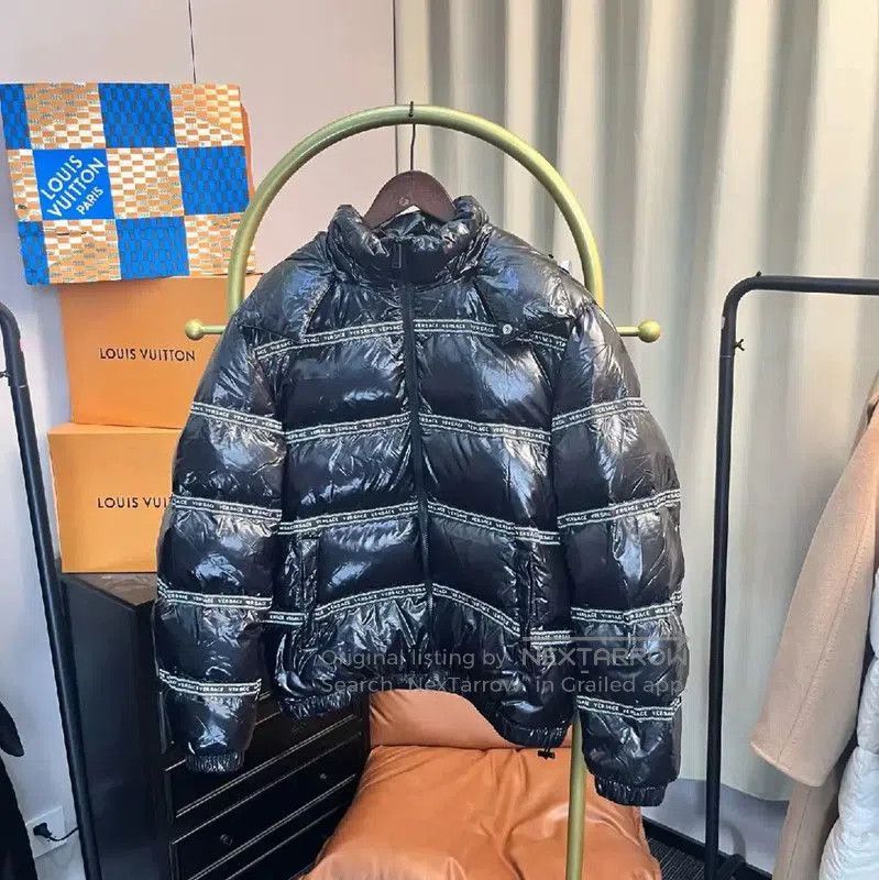 Versace Women's Black Nylon Puffer Jacket .