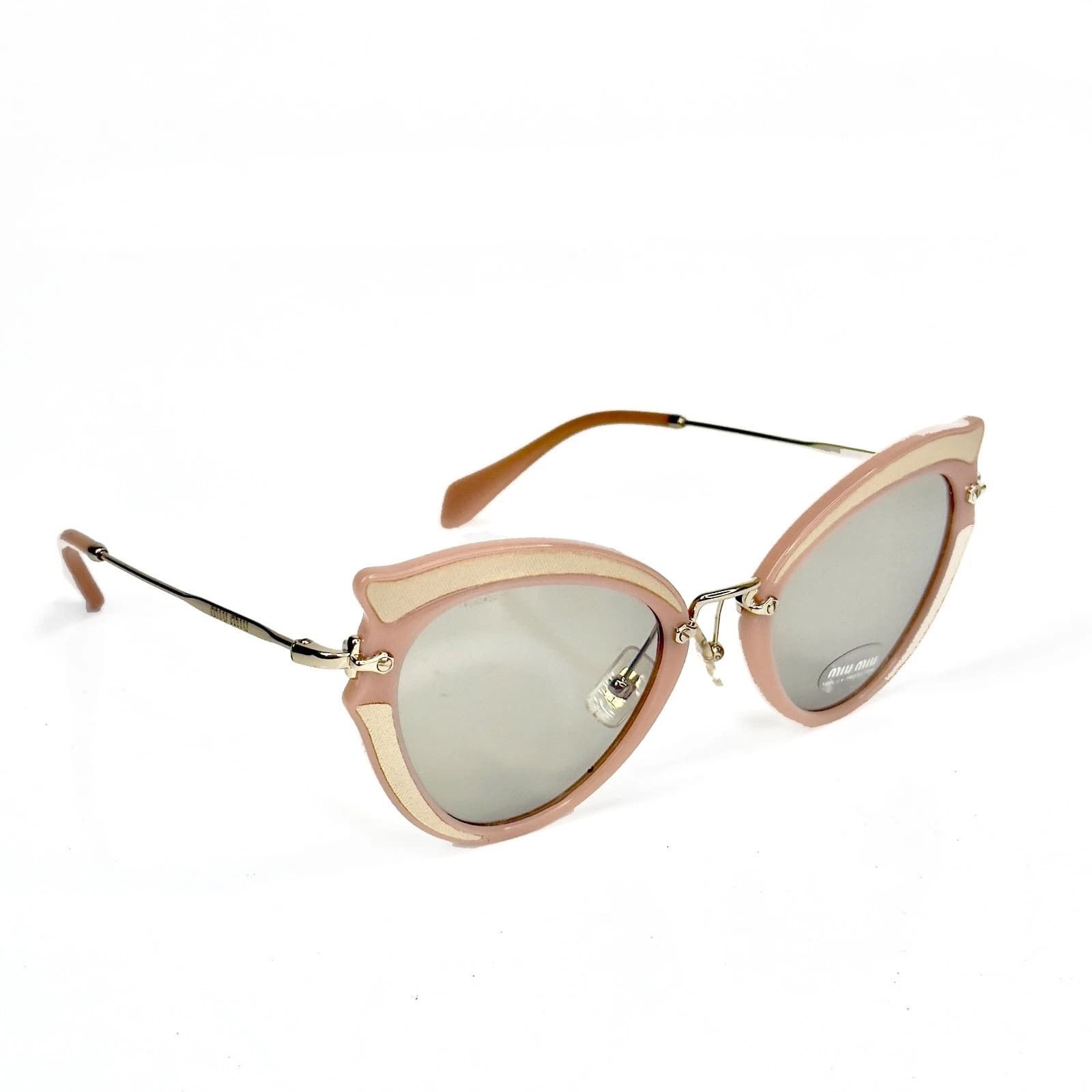 Miu Miu MIU MIU MU05SS NOIR SILK Cat Eye Peach Beige Gold Women 05S Size ONE SIZE - 5 Thumbnail