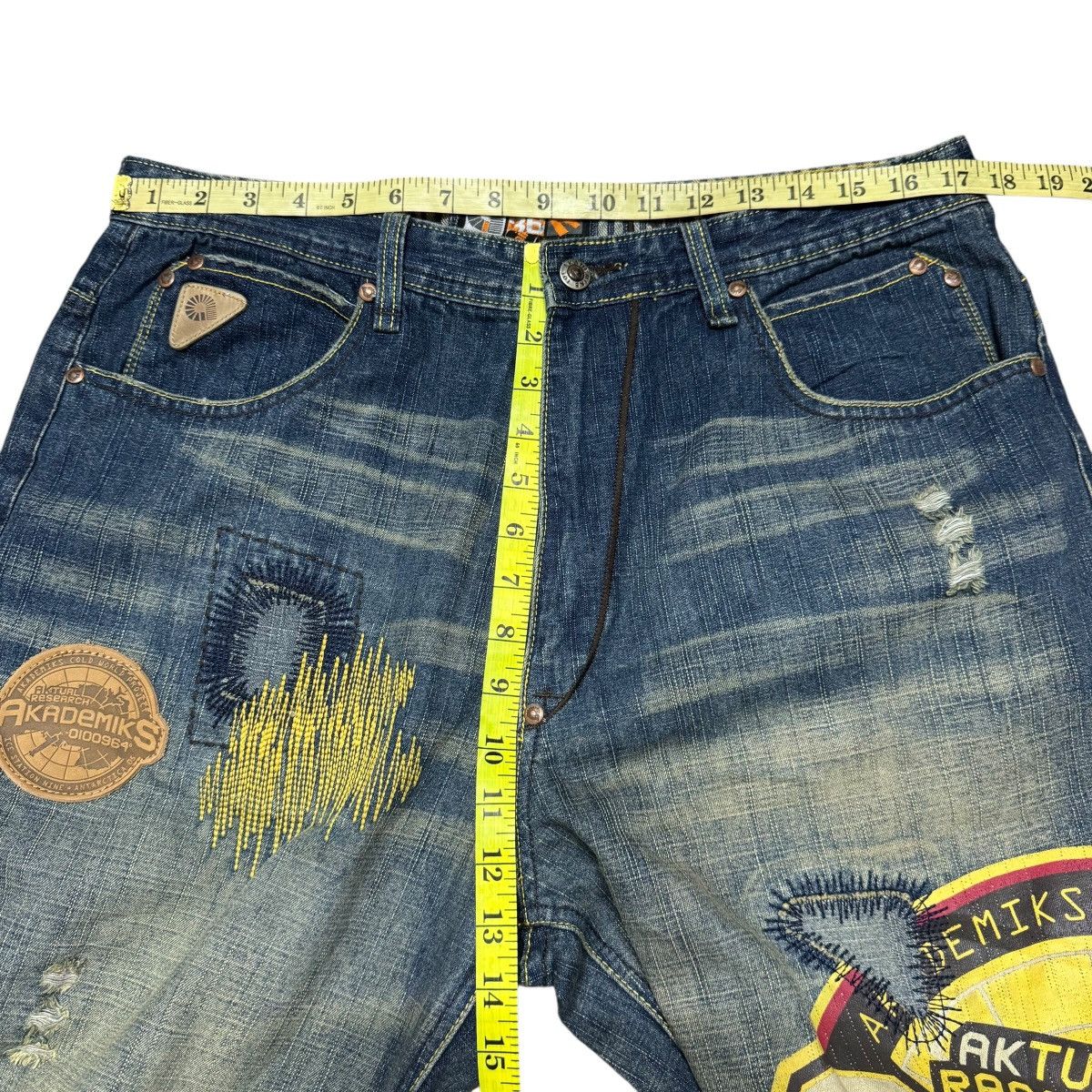 Vintage Vintage Akademiks Spellout Denim Baggy Jeans Jnco Size US 35 - 17 Thumbnail