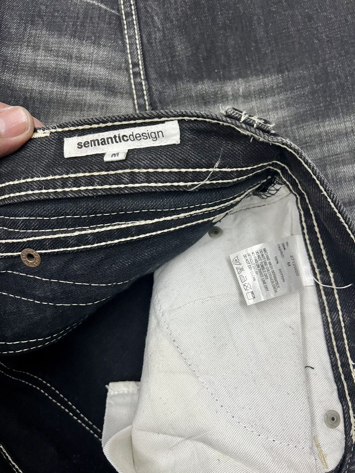 If Six Was Nine SEMANTIC DESIGN SMOKED BLACK DENIM Size US 32 / EU 48 - 8 Thumbnail