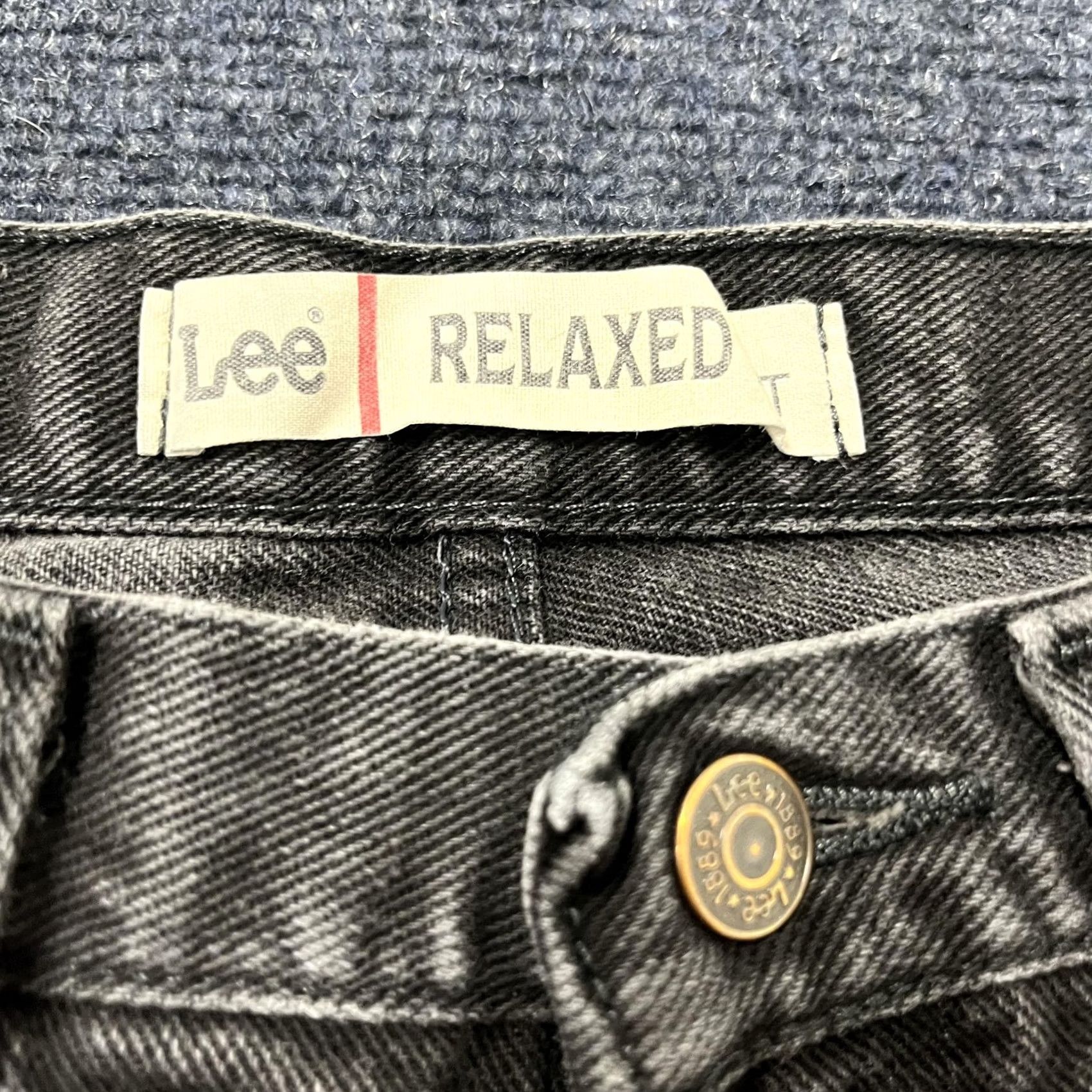Lee Lee Jeans Mens Large Gray Black Denim Straight Leg Relaxed Fit Pants Size US 33 - 2 Thumbnail