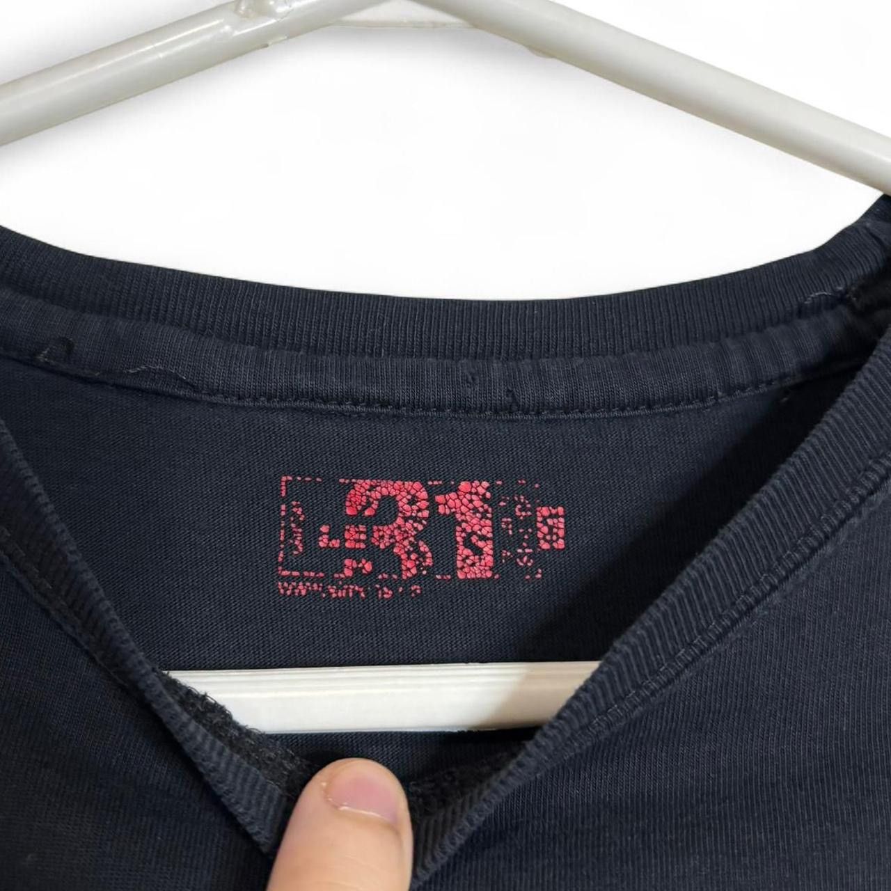 Le 31 Music Frequency Waves Black Graphic Tee - L Size US L / EU 52-54 / 3 - 3 Thumbnail