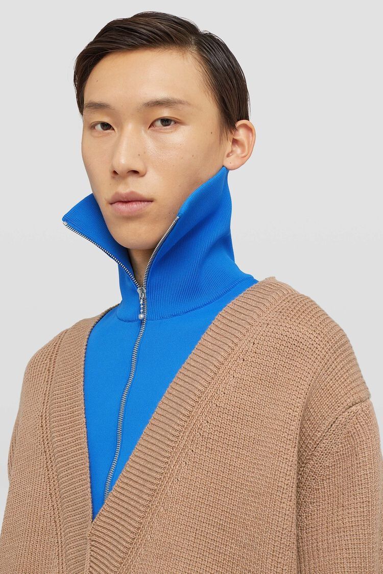 Jil Sander o1w1db10825 High-Neck Sweater in Brown/Blue Size US M / EU 48-50 / 2 - 7 Thumbnail