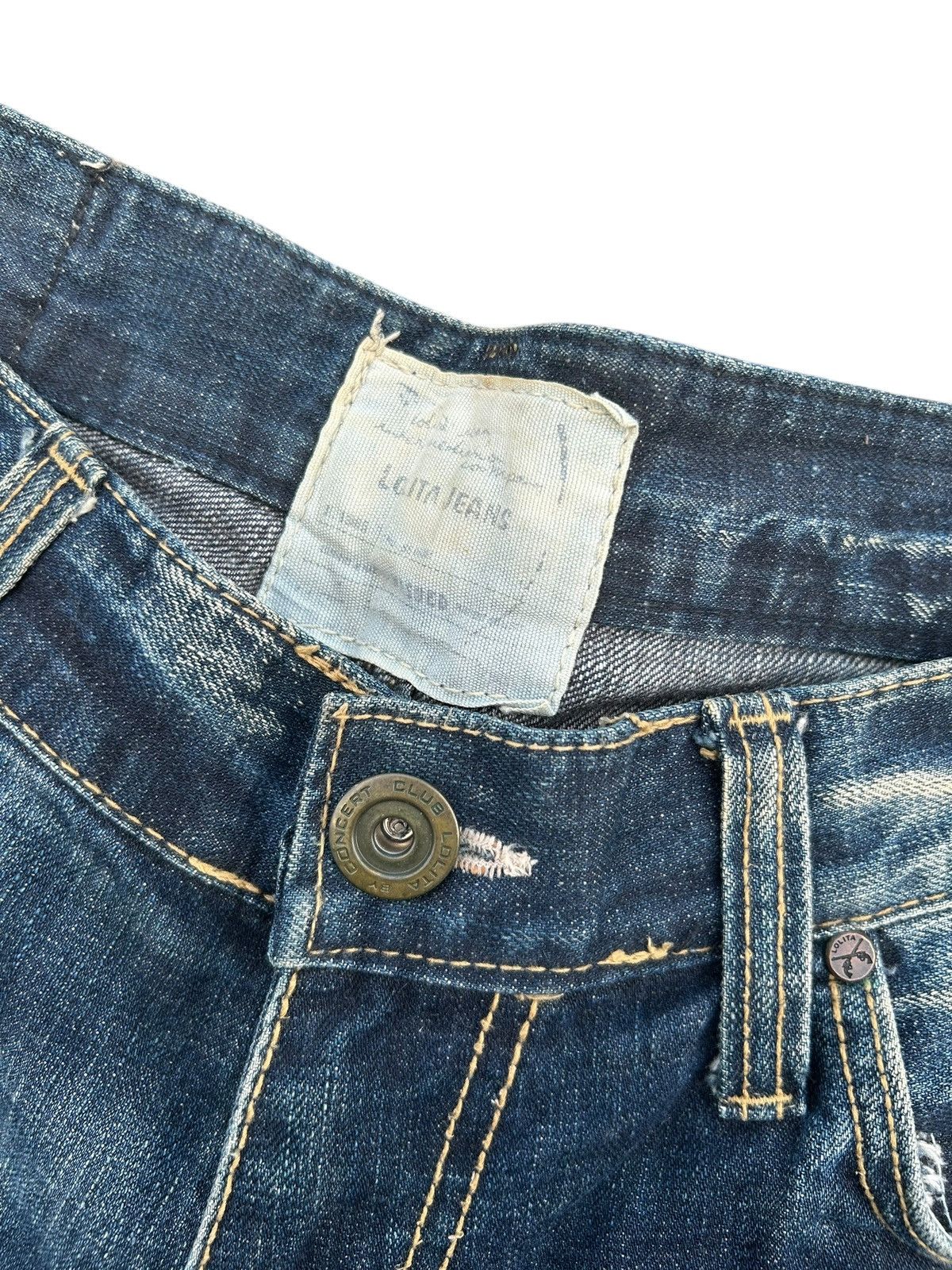 Kapital Flare Yoshitomo Nara Lolita Distressed Denim Jeans Size US 34 / EU 50 - 6 Thumbnail