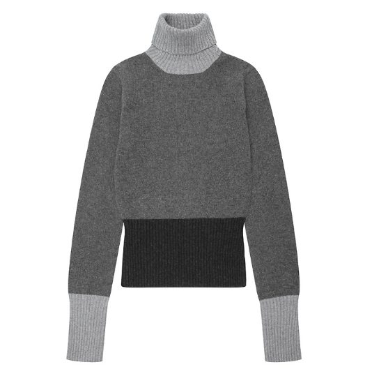 Loro Piana o1w1db10724 Turtleneck Cashmere Sweater in Black/Grey Size XS / US 0-2 / IT 36-38 - 1 Thumbnail