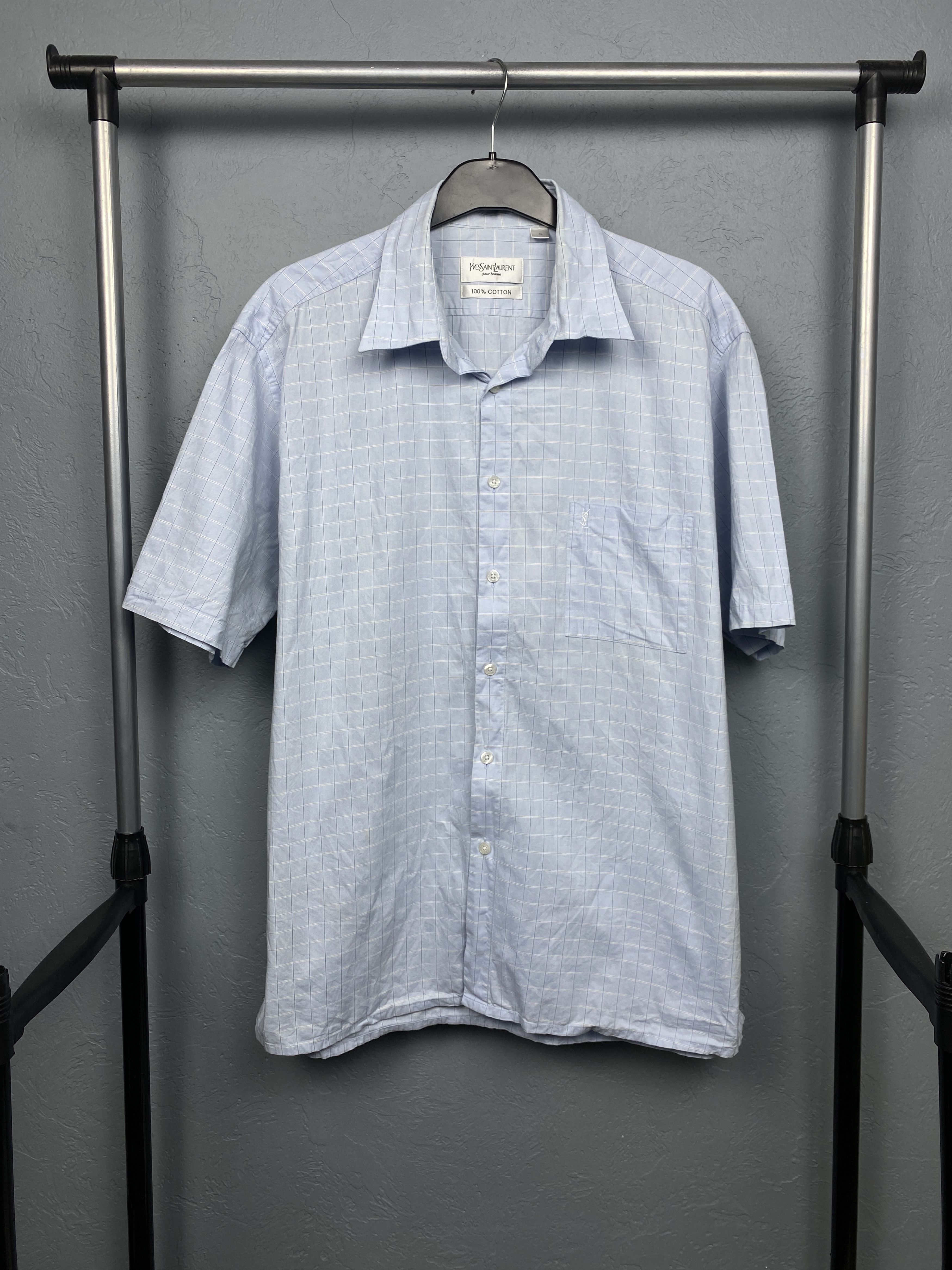 Yves Saint Laurent YSL Mens Short Sleeve Shirt