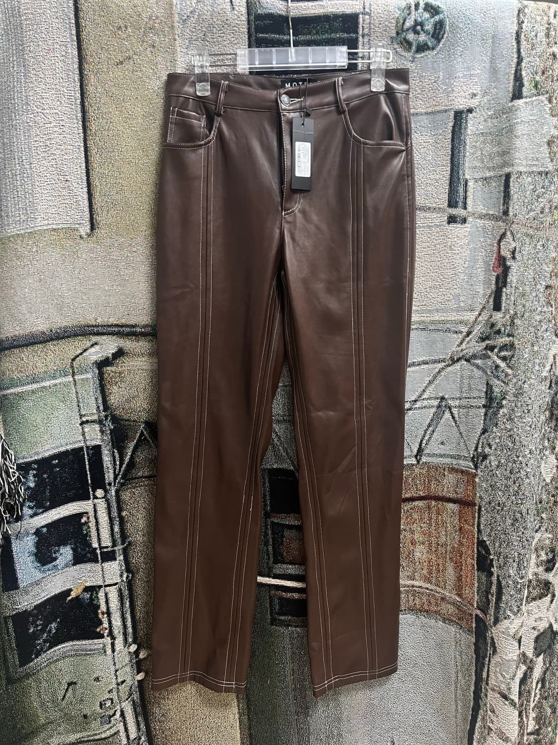 Other Motelrocks Parara Trouser In PU Bitter Chocolate Size 28" / US 6 / IT 42 - 1 Thumbnail