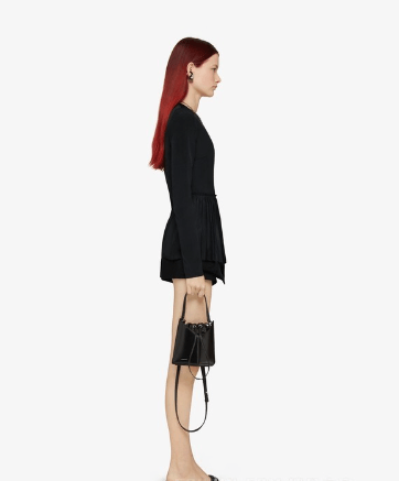 Givenchy o1loc1c0824 Peplum Blouse in Black Size L / US 10 / IT 46 - 3 Thumbnail
