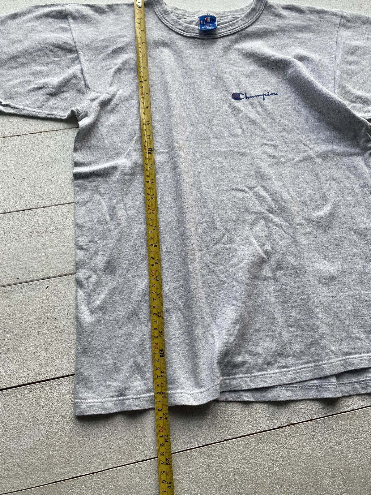 Champion × Vintage 1980s CHAMPION GREY T SHIRT USA SINGLE STITCH RARE MENS LARG Size US L / EU 52-54 / 3 - 8 Thumbnail