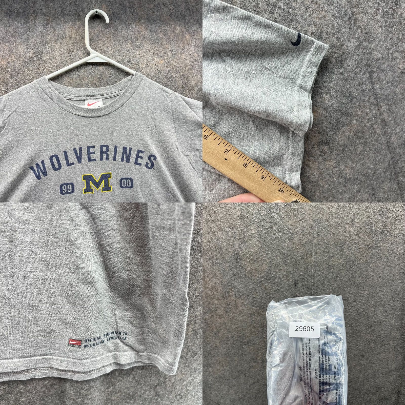 Nike VINTAGE Nike Shirt Mens XL Gray Crewneck Michigan Wolverines Basketball Y2K Shirt Size US XL / EU 56 / 4 - 8 Thumbnail