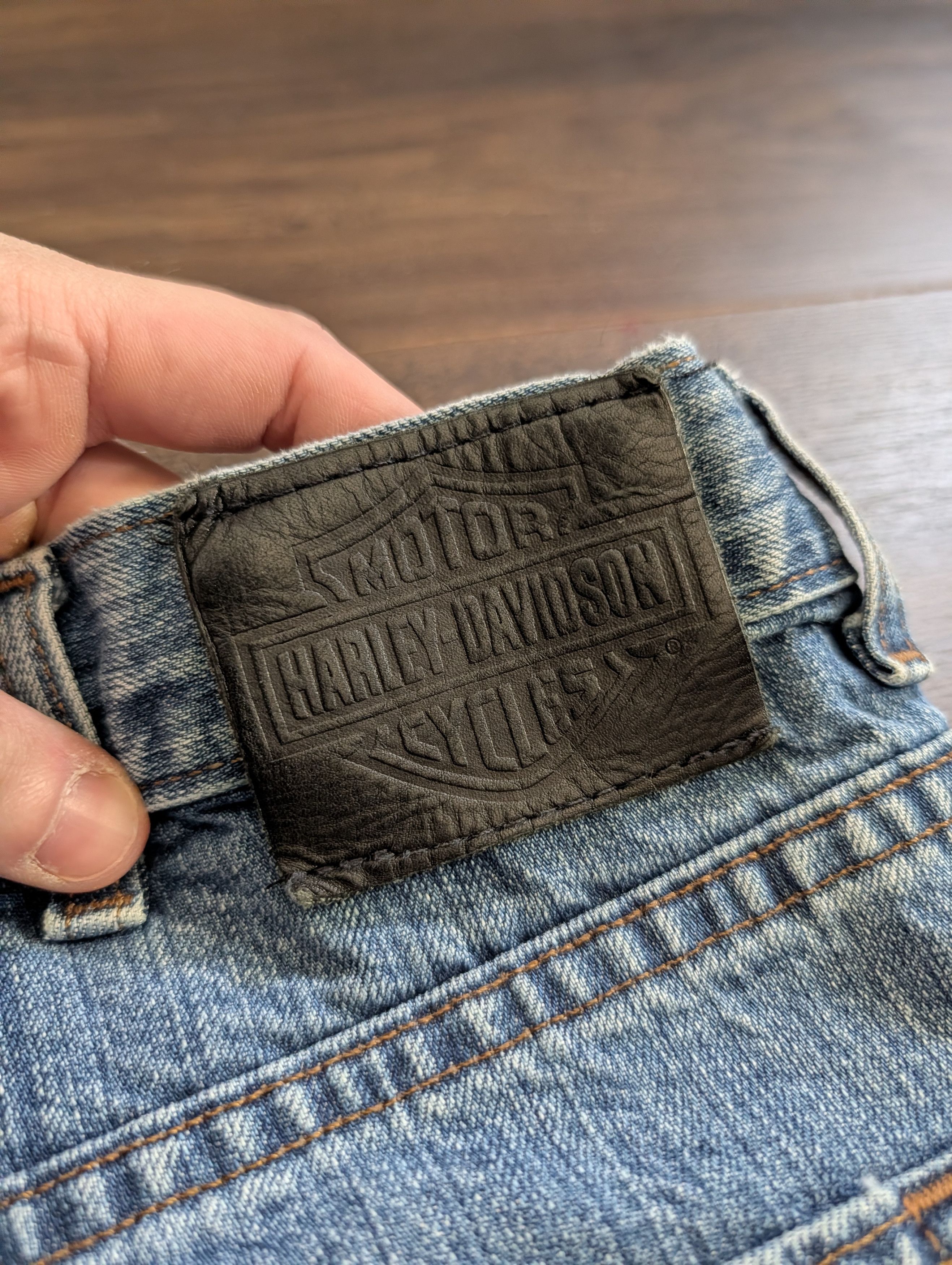 Harley Davidson Vintage blue denim branded tapered jeans 38 Size US 38 / EU 54 - 9 Thumbnail