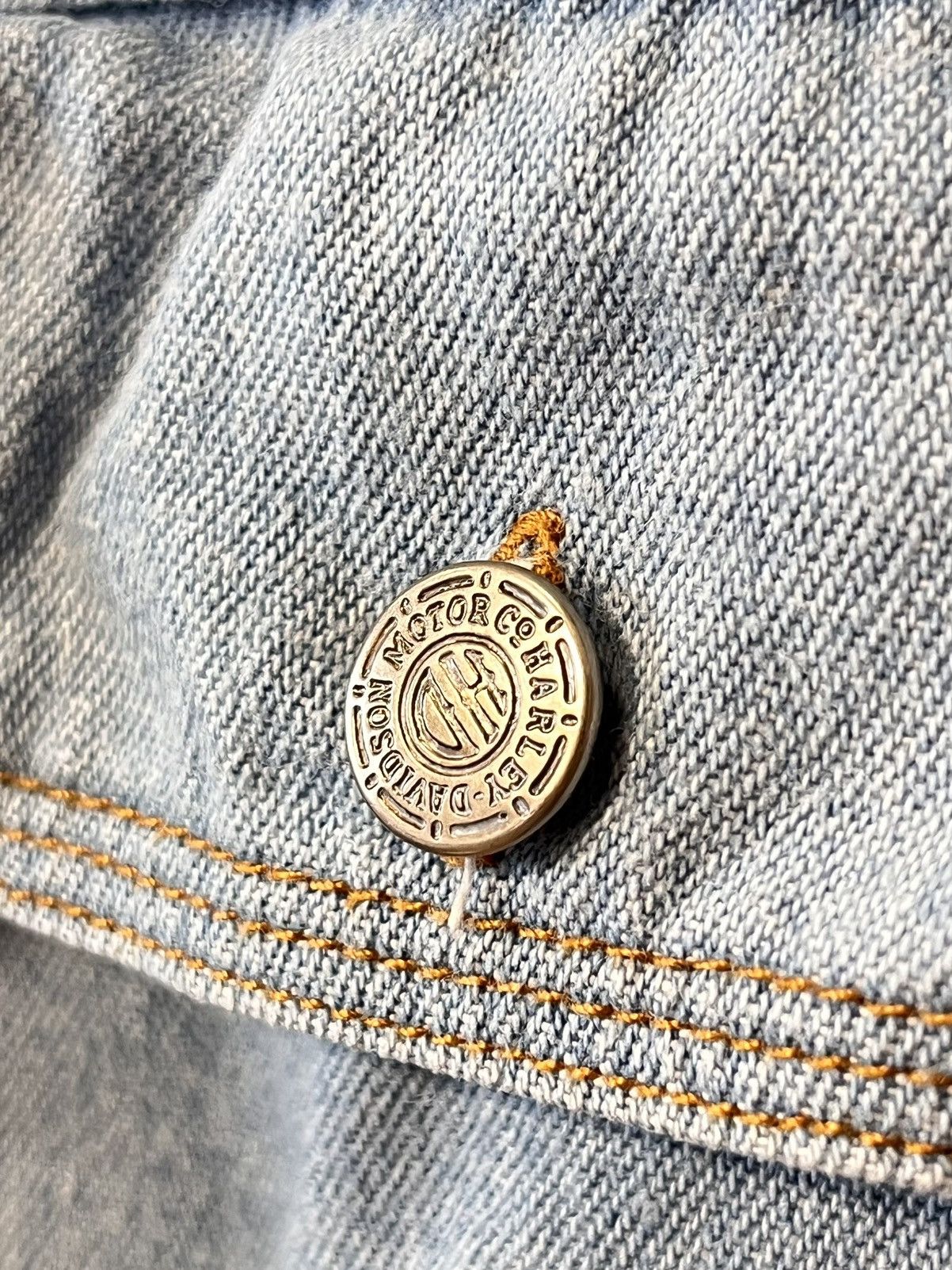 Harley Davidson × Vintage Vintage 90s Harley Davidson Mechanic Denim Buttons Up Shirt Size US S / EU 44-46 / 1 - 8 Thumbnail
