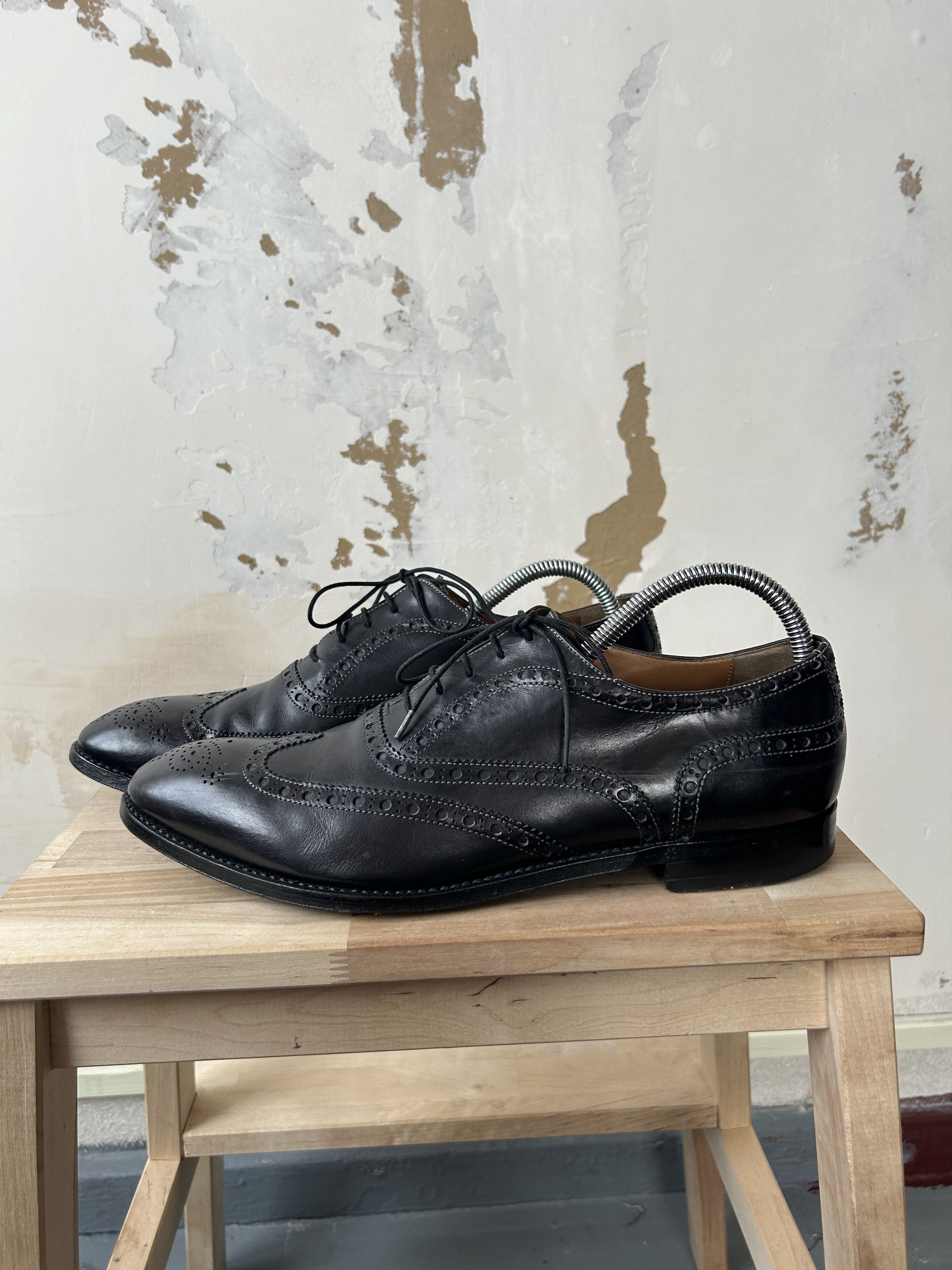 Designer × Paul Smith PS Paul Smith Black Leather Wing Tip Brogues Shoes Size US 10 / EU 43 - 4 Thumbnail