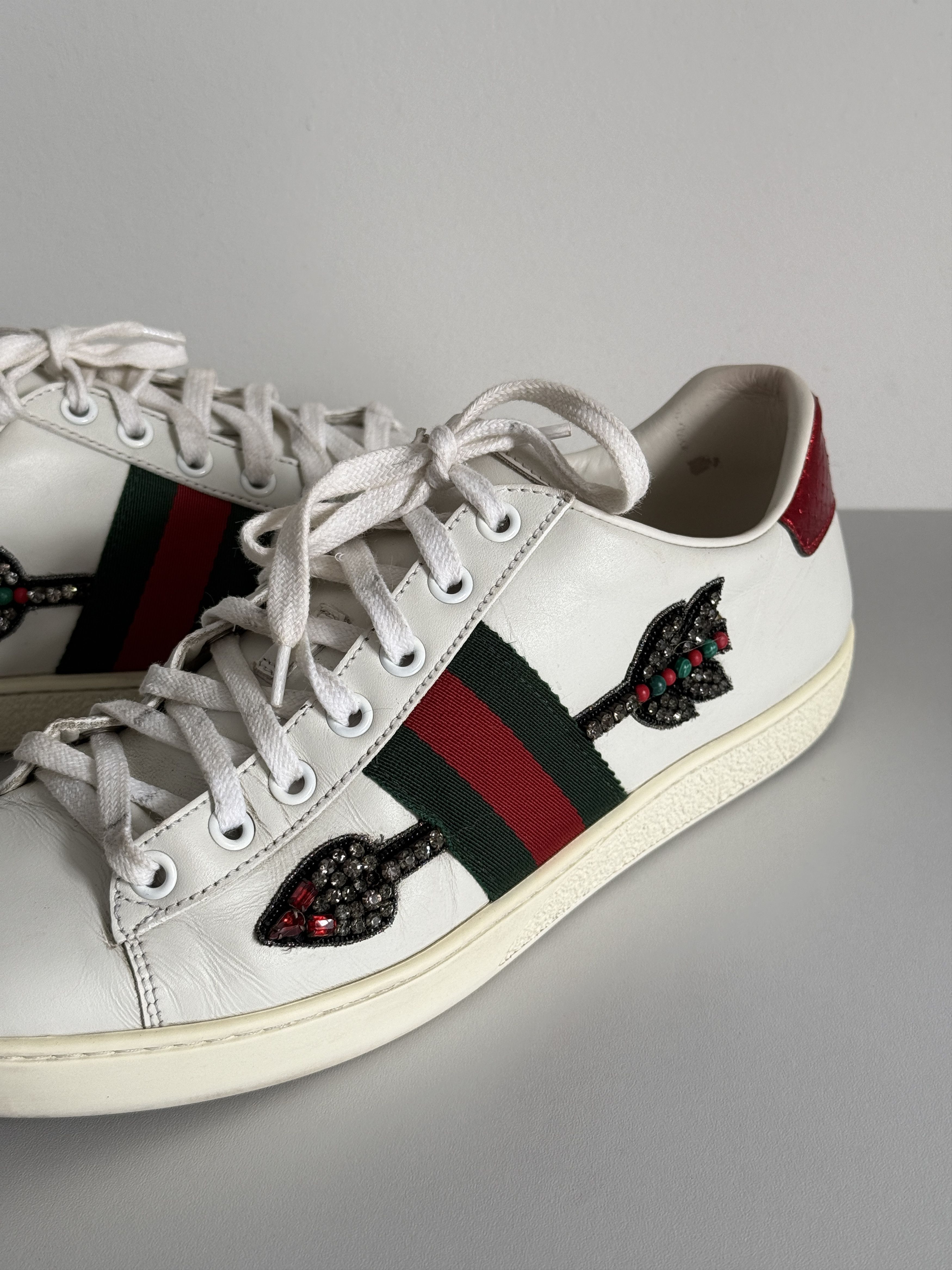 Gucci GUCCI Ace Arrow White Leather Sneakers Size US 8 / IT 38 - 5 Thumbnail