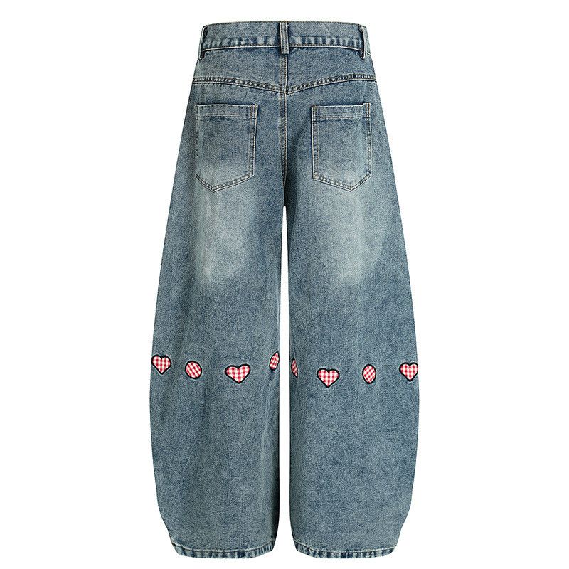 Vintage American-Style Embroidered Heart & Scimitar Jeans Size US 32 / EU 48 - 2 Thumbnail