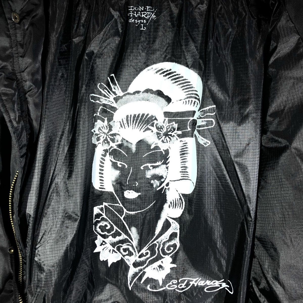 Ed Hardy Parka Longue Broderies Graphique Vintage 2000’s Ed Hardy Size US L / EU 52-54 / 3 - 5 Thumbnail