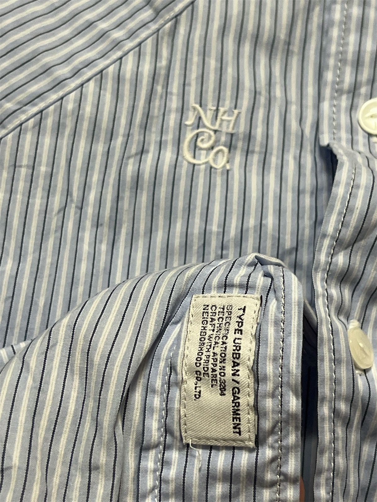 Neighborhood NEIGHBORHOOD ◆ Long Sleeve Shirt Blue Stripe Size US L / EU 52-54 / 3 - 5 Thumbnail