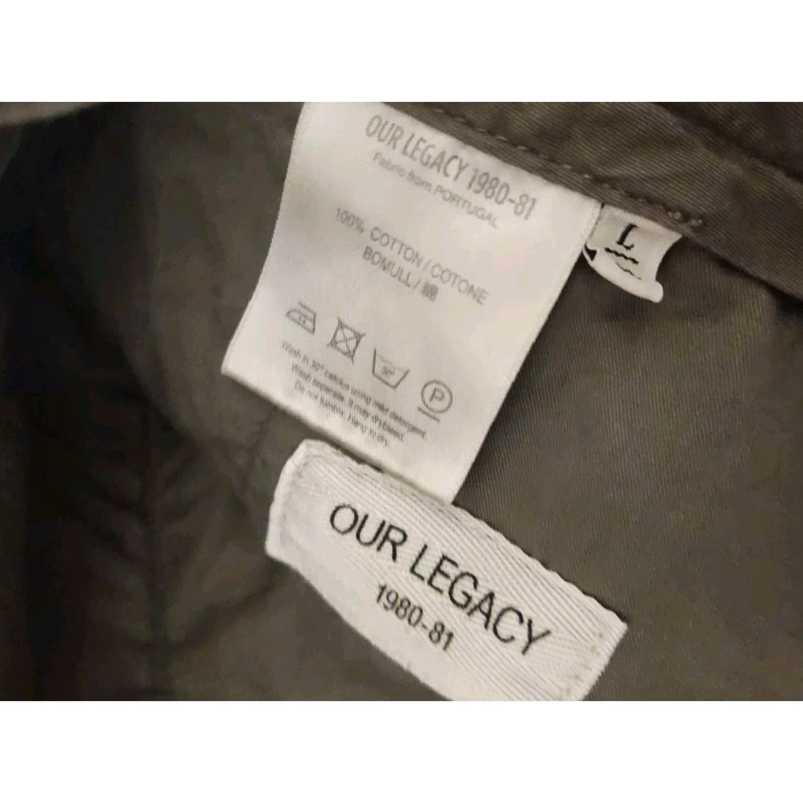 Our Legacy OUR LEGACY Pants Straight Green Olive Twill L32 Chino Cotton Men Regular Inseam 32 Size US 33 - 3 Thumbnail