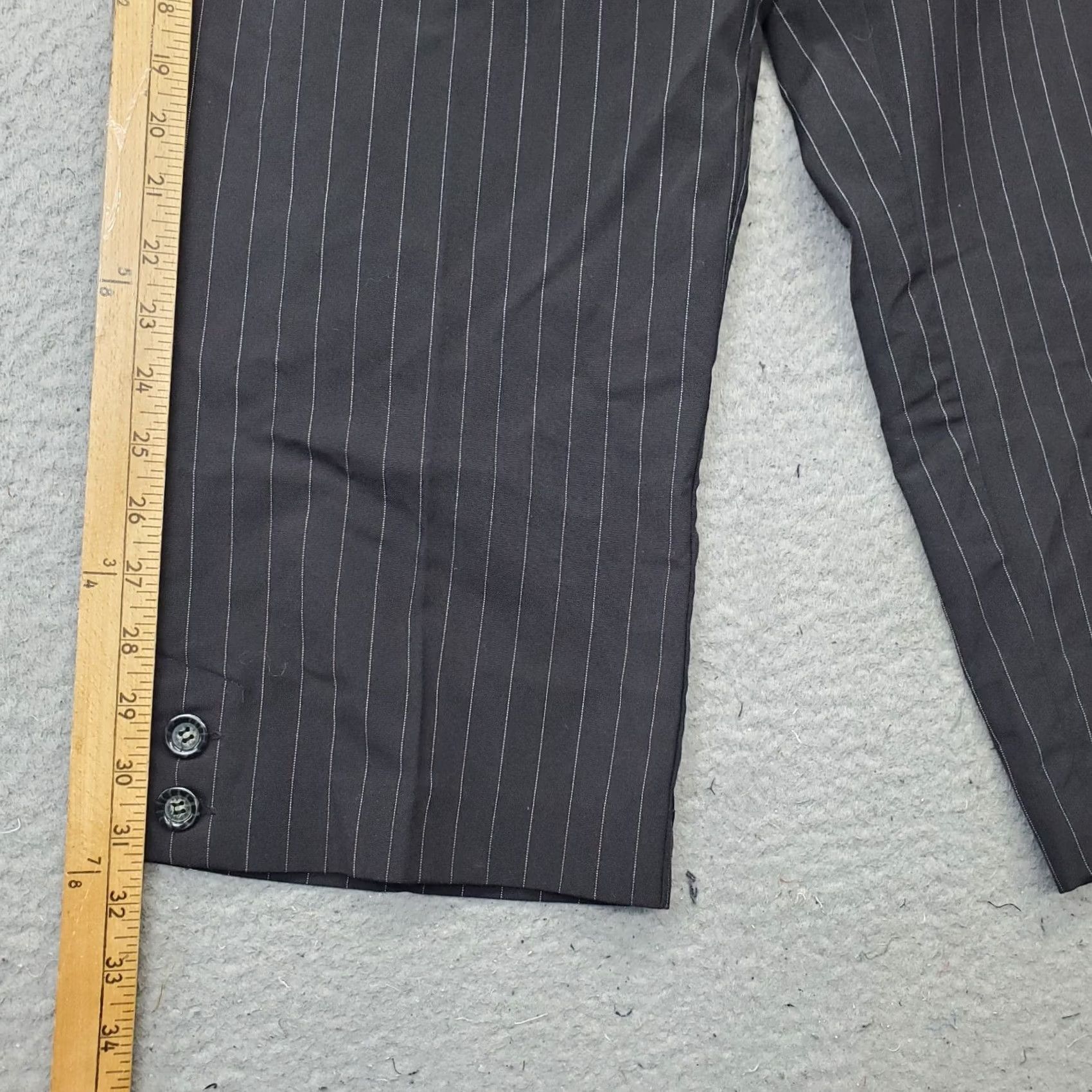 Vintage Style&co. Dress Pants Womens Size 6 Multi Pinstripe Stretch Flat Front Ankle Button Size 28" / US 6 / IT 42 - 3 Thumbnail