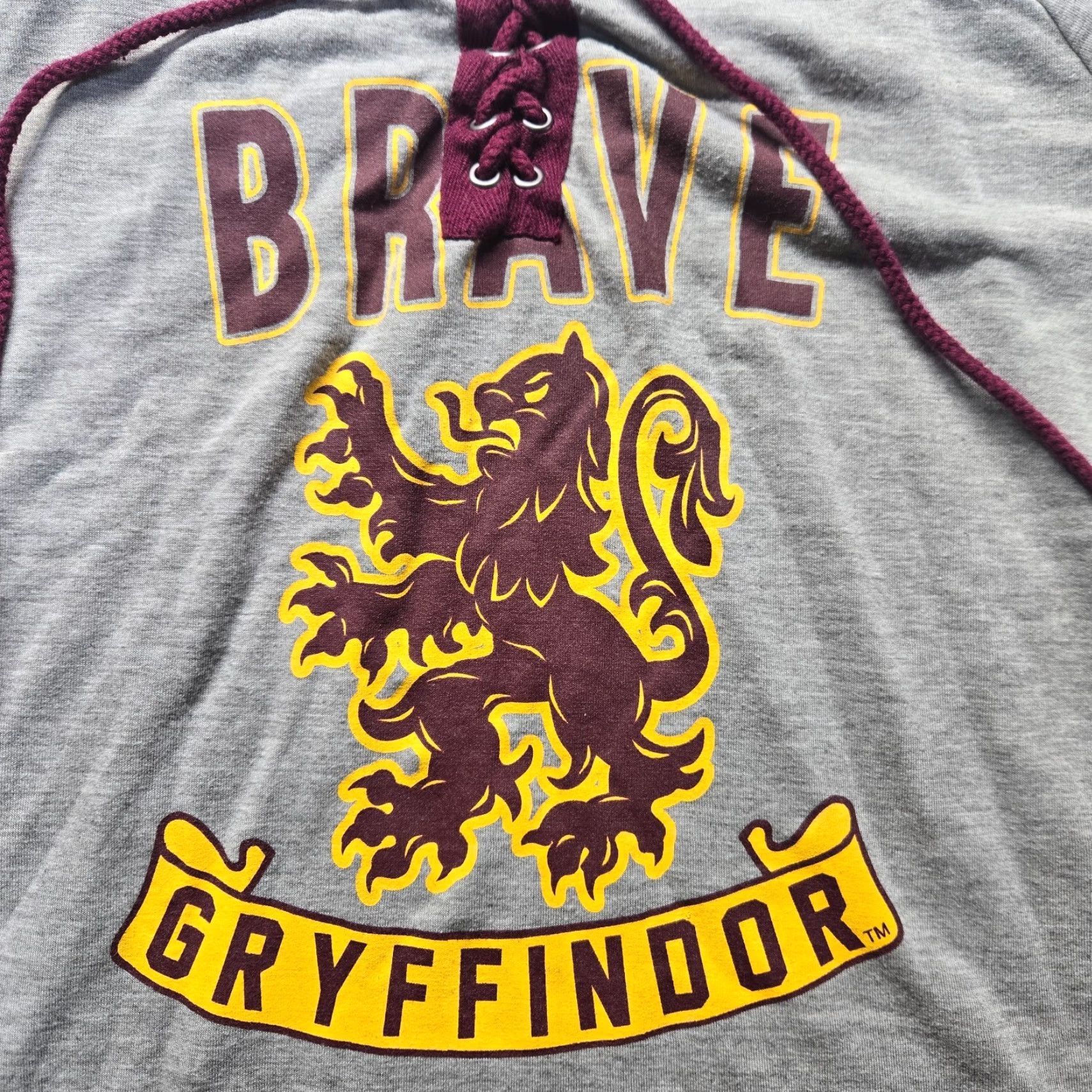 Vintage Harry Potter Shirt Gray Lace-Up Adult M Womens Gryffindor Hoodie? Size M / US 6-8 / IT 42-44 - 2 Thumbnail