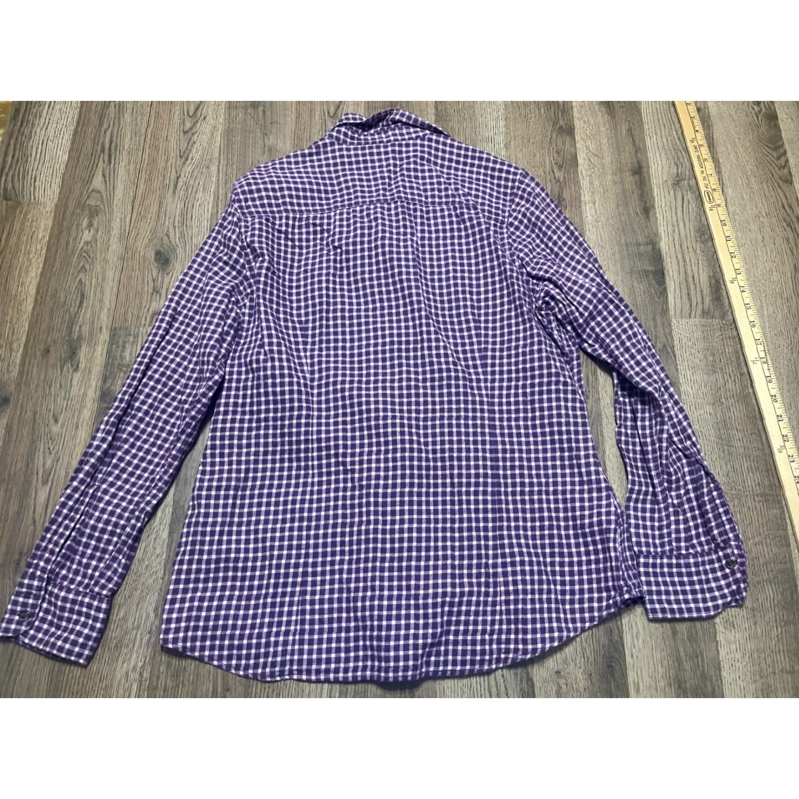 Eddie Bauer VINTAGE Eddie Bauer Shirt Women L Purple White Check Button Up Pockets Size L / US 10 / IT 46 - 2 Thumbnail