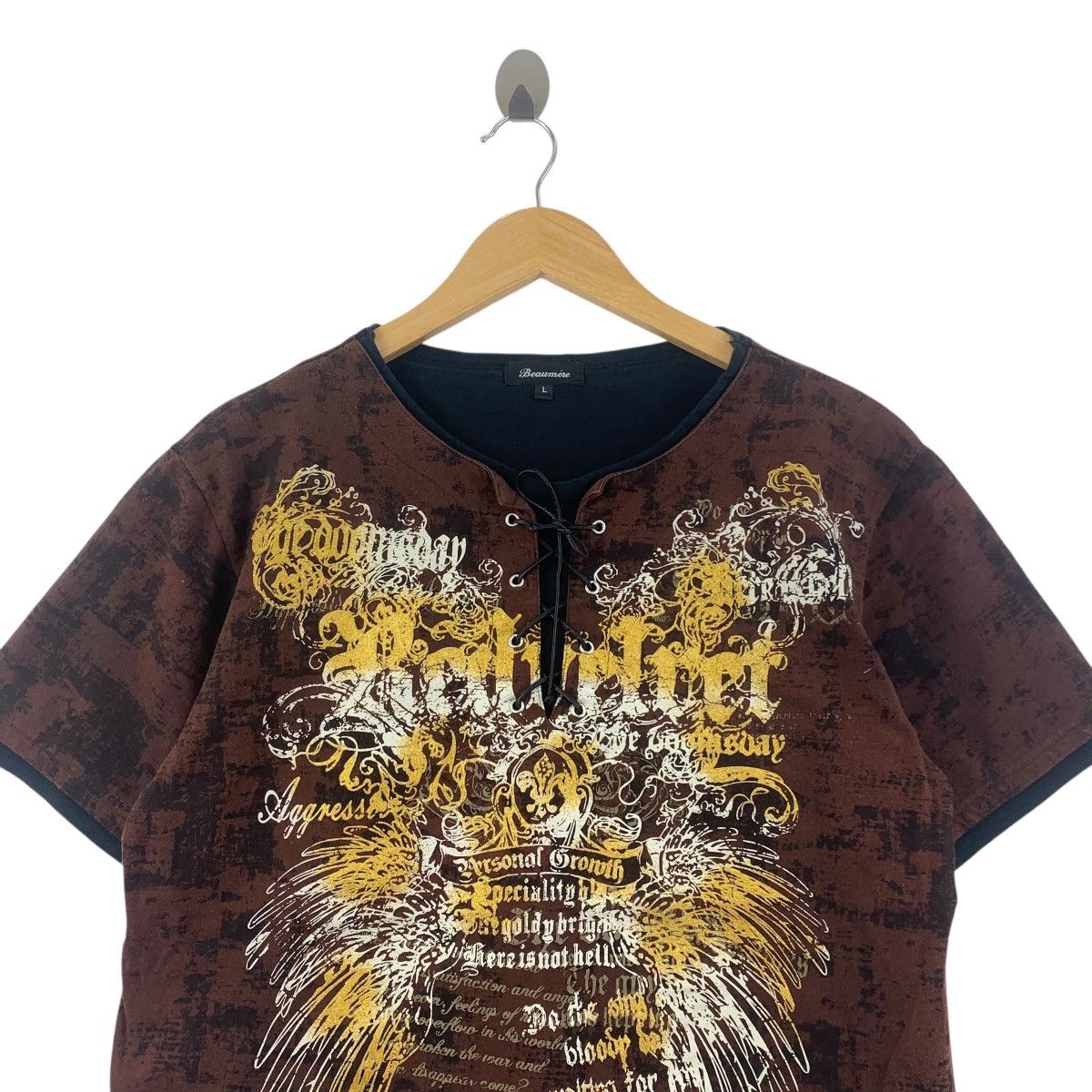 Beaumere BEAUMERE JAPAN REDVELVET Y2K Henley Tee Shirt Top Over Size L / US 10 / IT 46 - 3 Thumbnail
