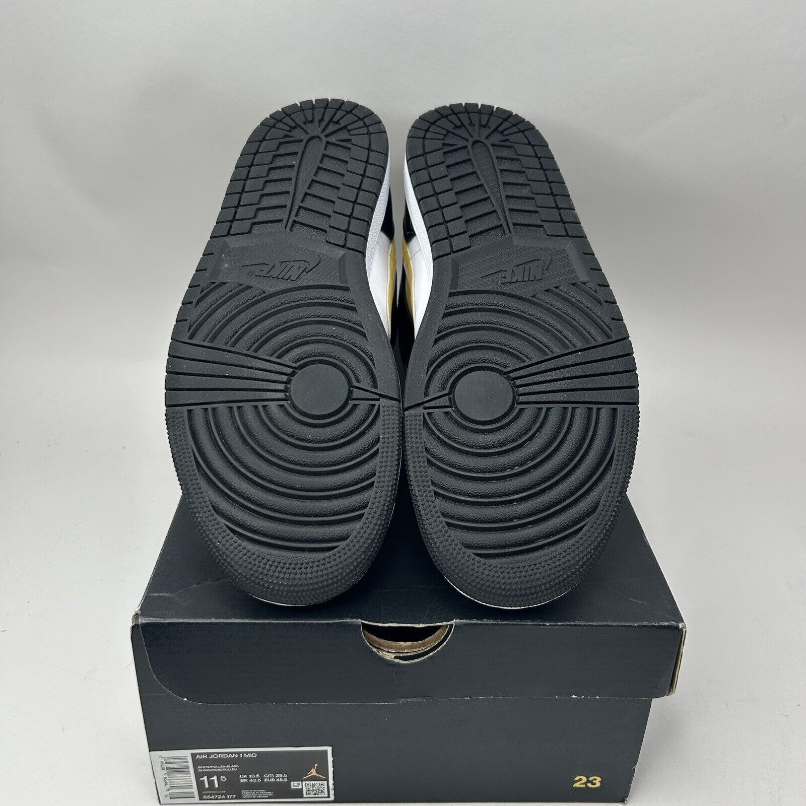 Nike Nike Air Jordan 1 Retro Mid “Pollen/Black University Gold” Size US 11.5 / EU 44-45 - 6 Thumbnail