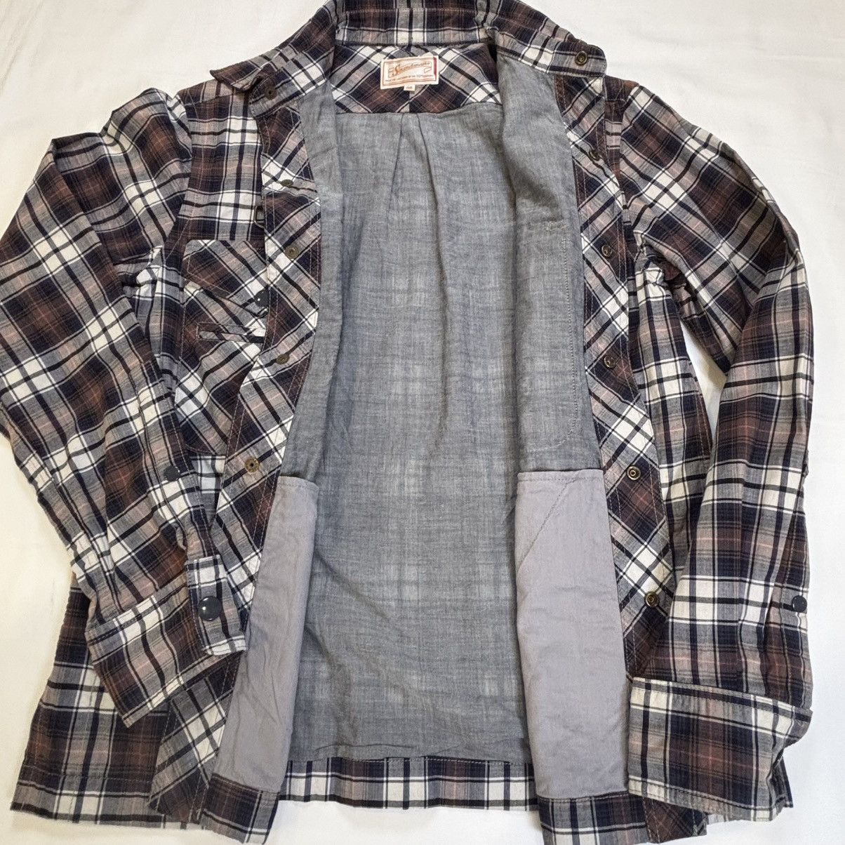 Soundman Soundman Japan Plaid Zip Shirt Jacket (Waldes Zipper) Size US S / EU 44-46 / 1 - 11 Thumbnail