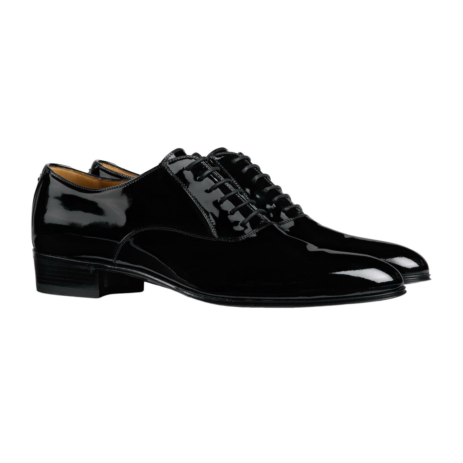 GUCCI $890 Men's Black Patent Leather Derby Shoes New & Auth