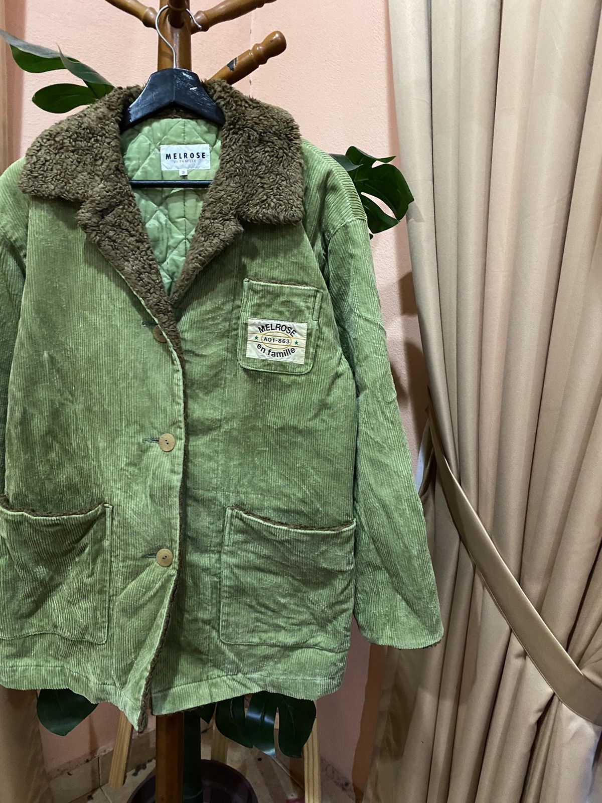 Melrose Vintage Melrose en Famille Green Corduroy Sherpa-Line Jacket Size US M / EU 48-50 / 2 - 4 Thumbnail