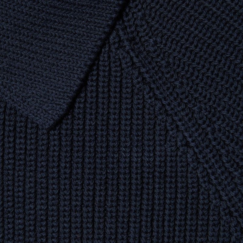 Gucci o1la5ras0526 Chunky Rib Cotton Polo Top in Dark Blue Size L / US 10 / IT 46 - 7 Thumbnail